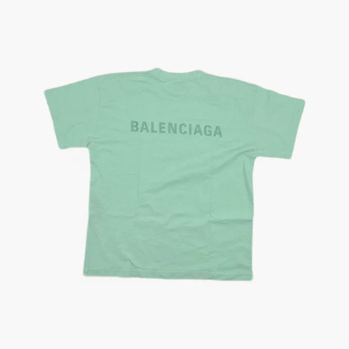 Balenciaga Balenciaga Mint Green Logo Embroidery Short Sleeve T-Shirt Size M / US 6-8 / IT 42-44 - 3 Thumbnail