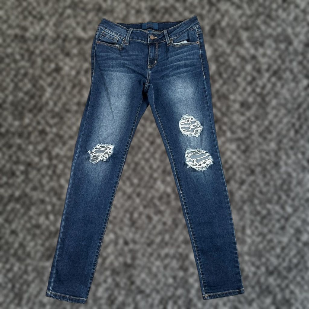 Denime VINTAGE Fairlane Jeans Women Skate Skinny Cropped 30 Inseam Blue Denim 30 Stretch Slim Non-Defining Womens Size 29" - 1 Thumbnail