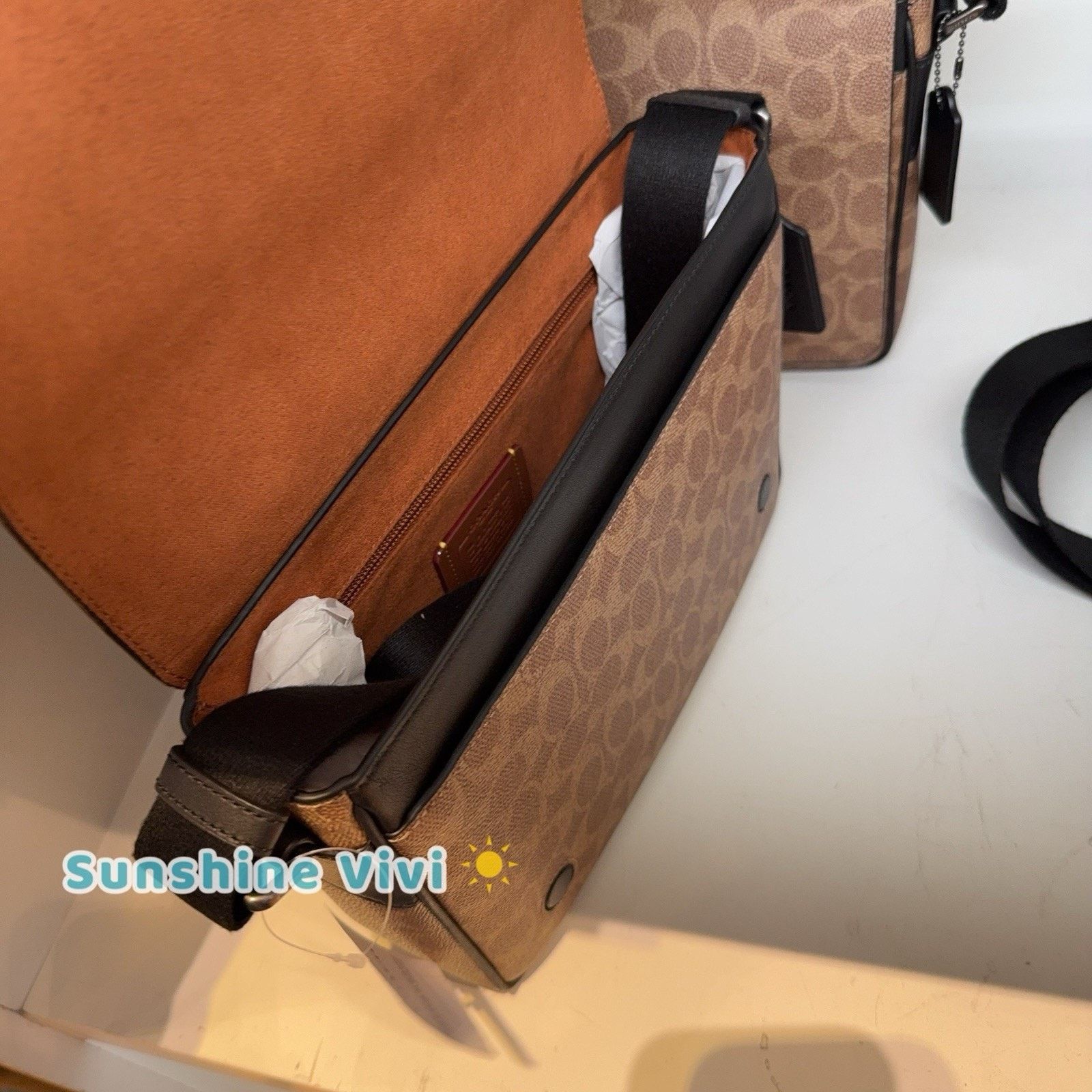 Coach NWT Coach MEN Jack Messenger Bag Canvas CDX87 QB/Tan/Black Size ONE SIZE - 4 Thumbnail