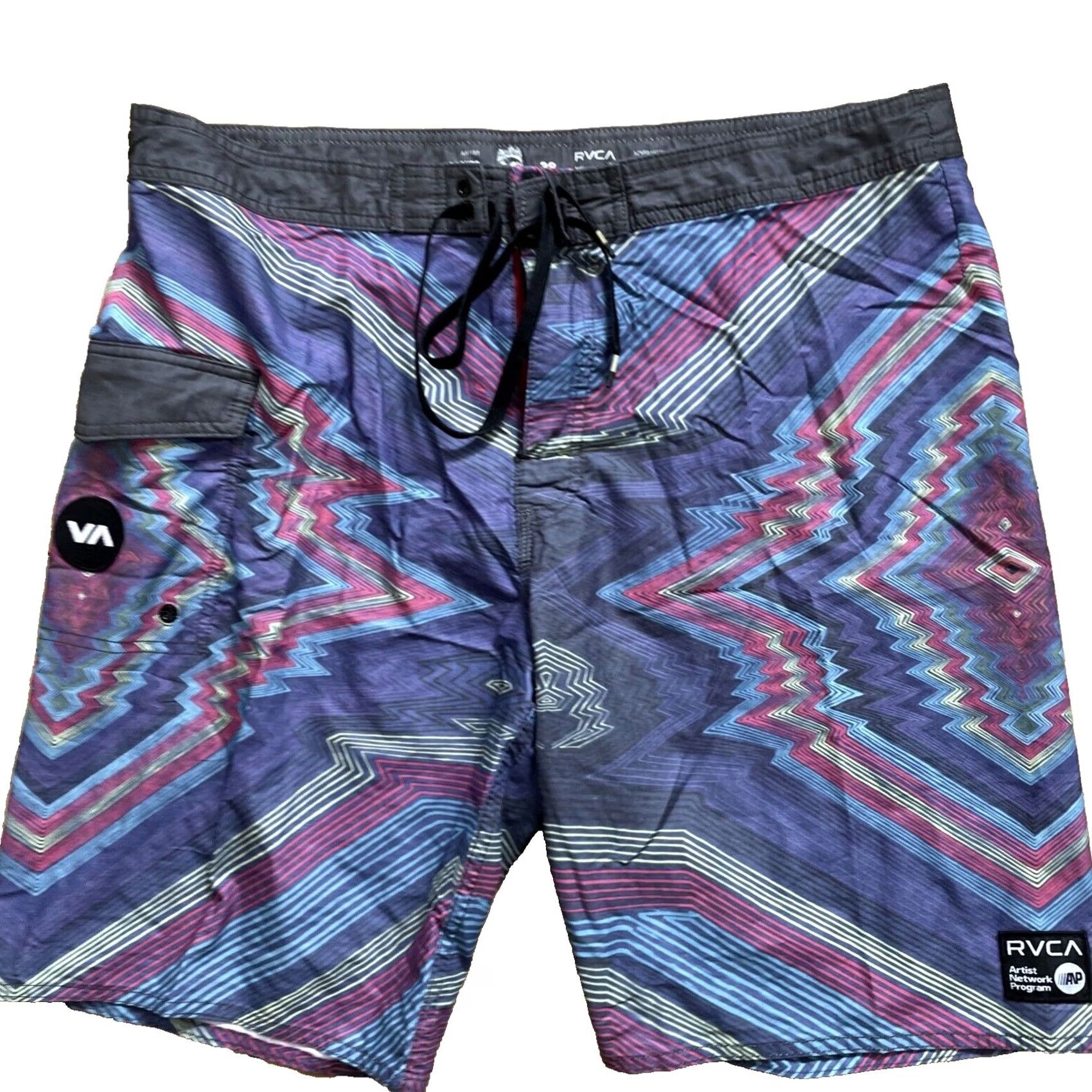 RVCA RVCA Hybrid Board Shorts Men 38 ANP Artist Kelsey Brookes Psychedelic Aztec Print Surf Trunk Size US 38 / EU 54 - 2 Thumbnail