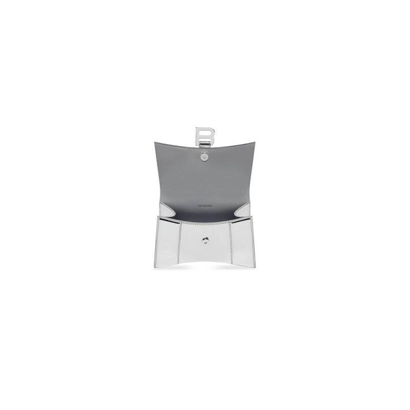 Balenciaga o1tr1nto1125 Size: OS / Hourglass XS Handbag in Silver Size ONE SIZE - 4 Thumbnail