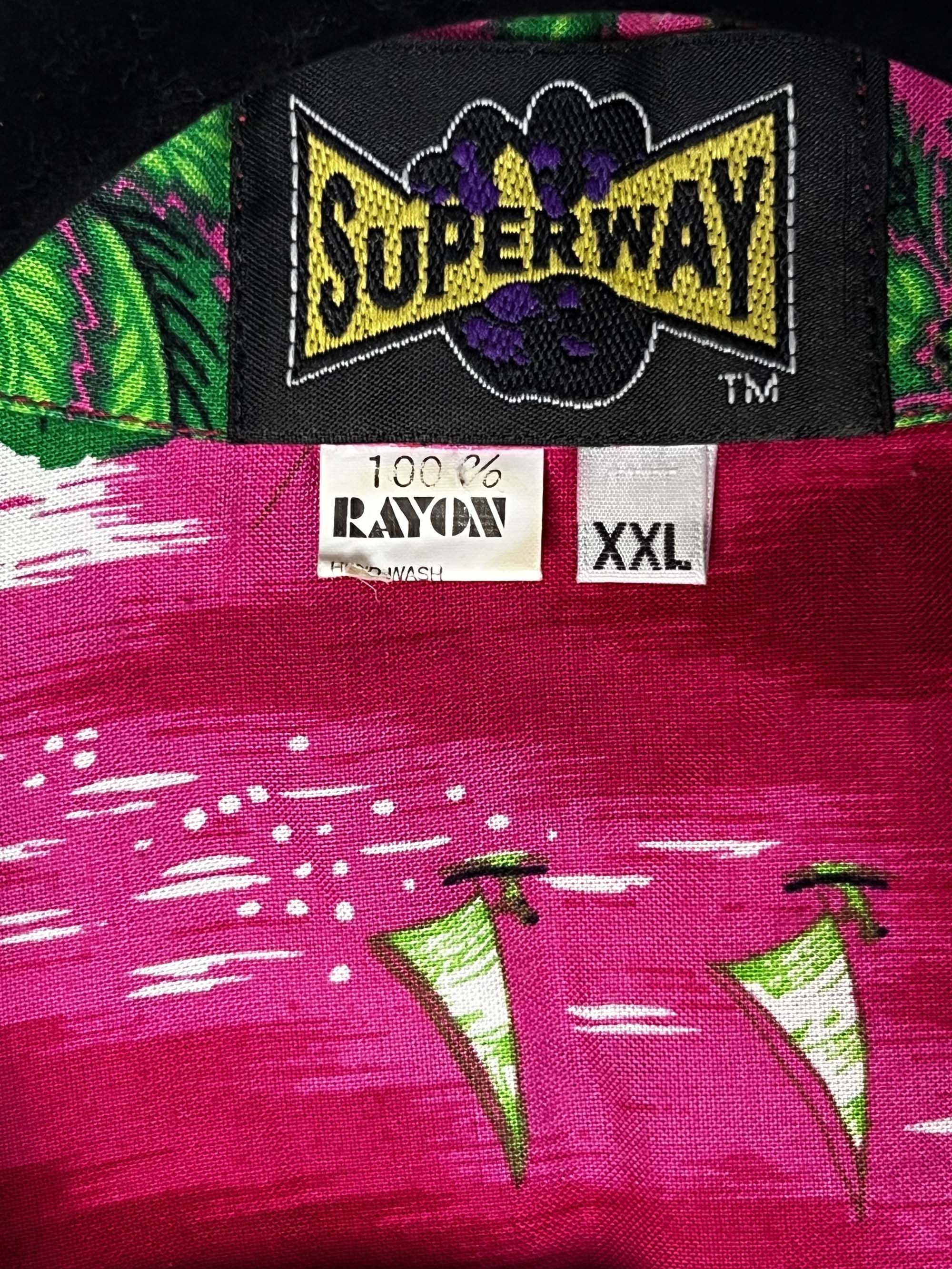Vintage 1980's Super Way Hot Pink Aloha Luau Island Print Button Up Size US XXL / EU 58 / 5 - 11 Thumbnail