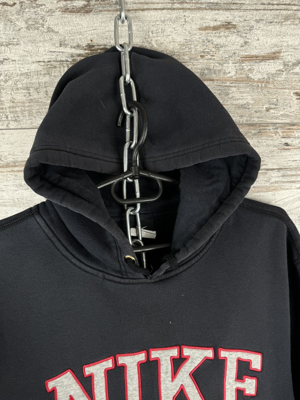 Nike × Vintage Mens Vintage Nike big logo hoodie distressed y2k rare drill Size US XL / EU 56 / 4 - 6 Thumbnail