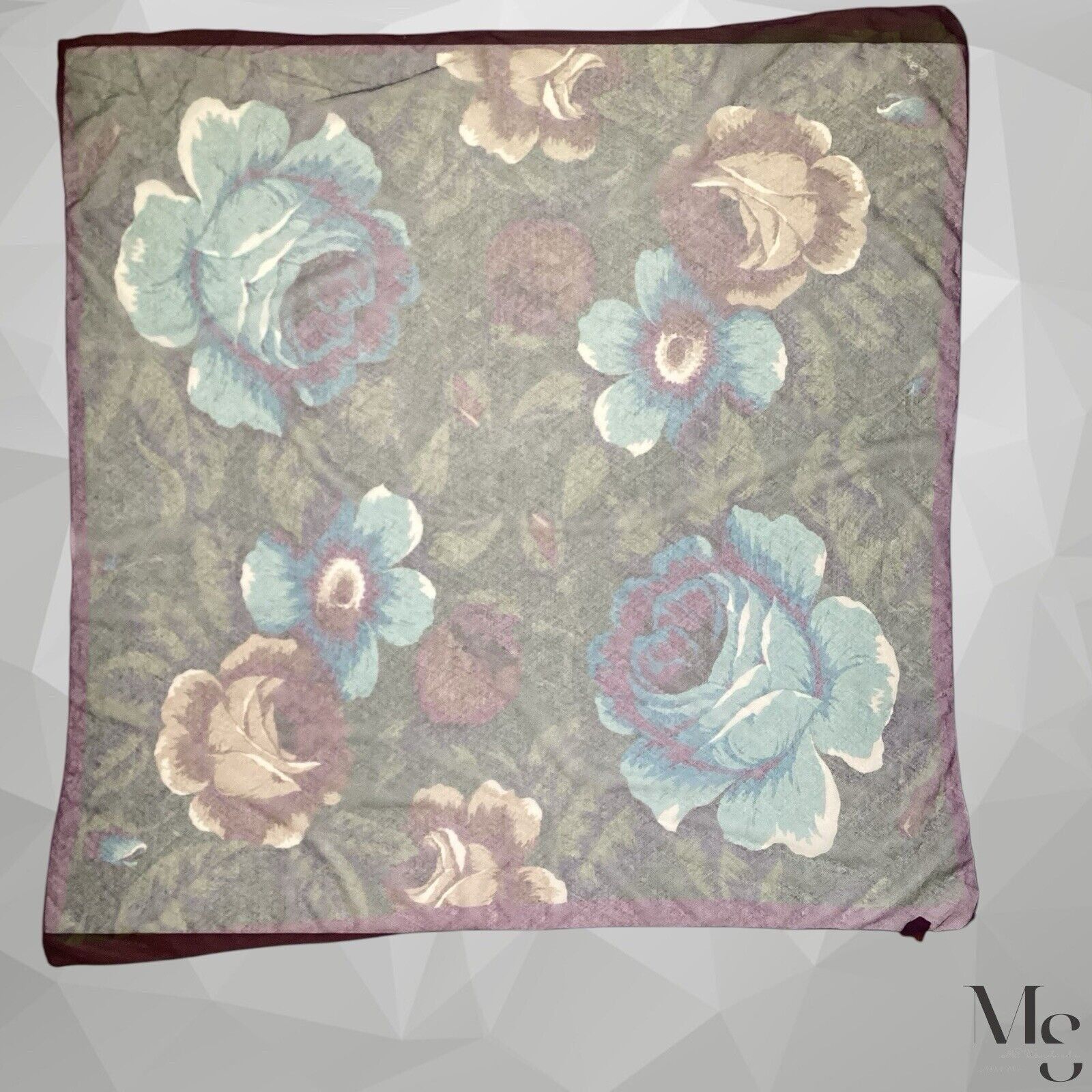 Kenzo KENZO PARIS Purple Green Floral Cotton Veiled Scarf M.In Jap Size ONE SIZE - 1 Thumbnail