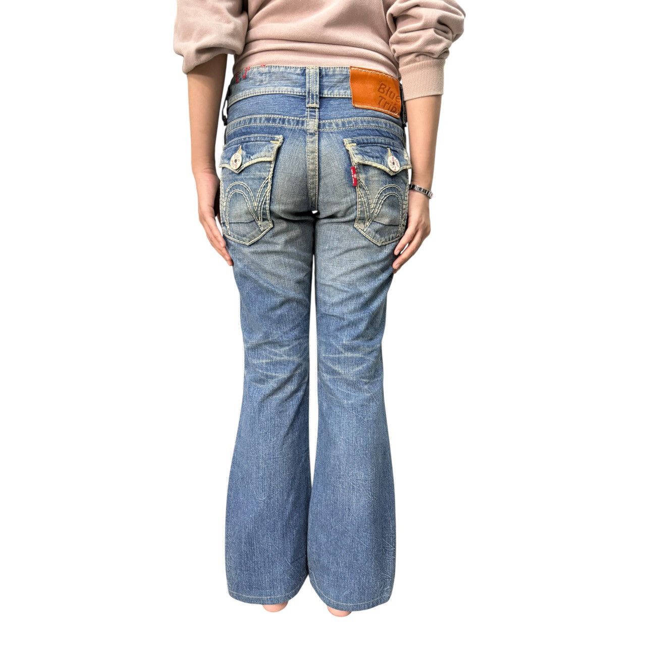 Edwin Vintage Edwin 511 Blue Trip Heavy Stitched Flared Jeans Size US 29 - 4 Thumbnail
