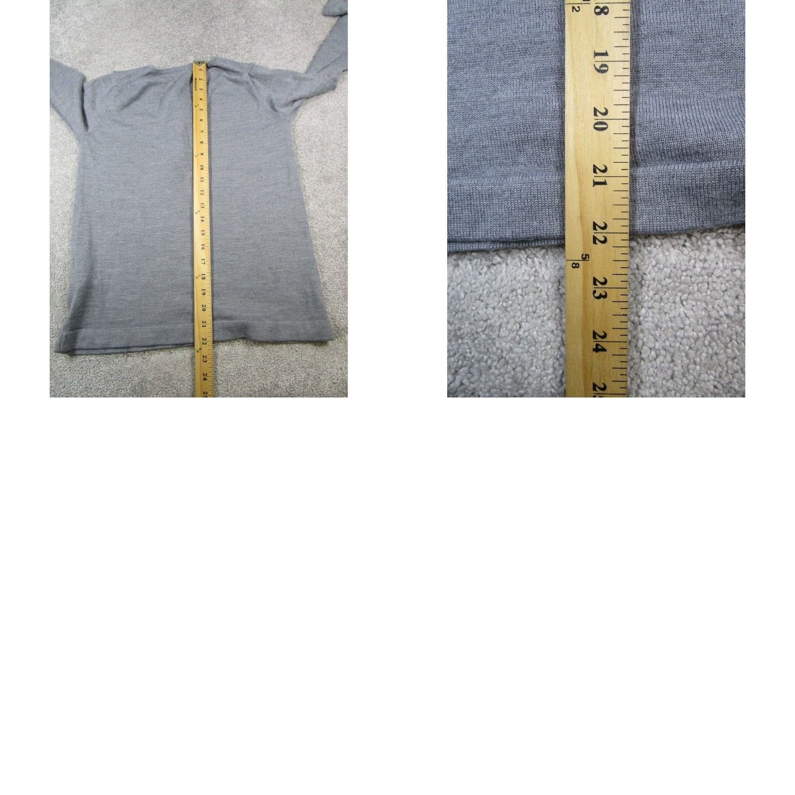 Lacoste Lacoste Women's Gray Wool Blend Ruffle Pullover Shirt Sweater L Large Round Neck Long Sleeve Size L / US 10 / IT 46 - 8 Thumbnail