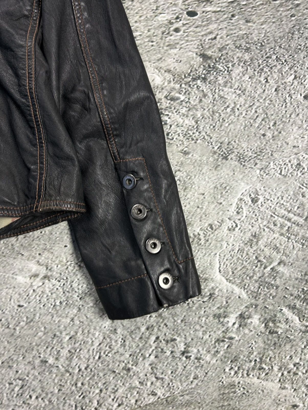 Designer × Vintage Vintage Leather Jacket Avant Garde Walter Leder Y2K Size S / US 4 / IT 40 - 12 Thumbnail