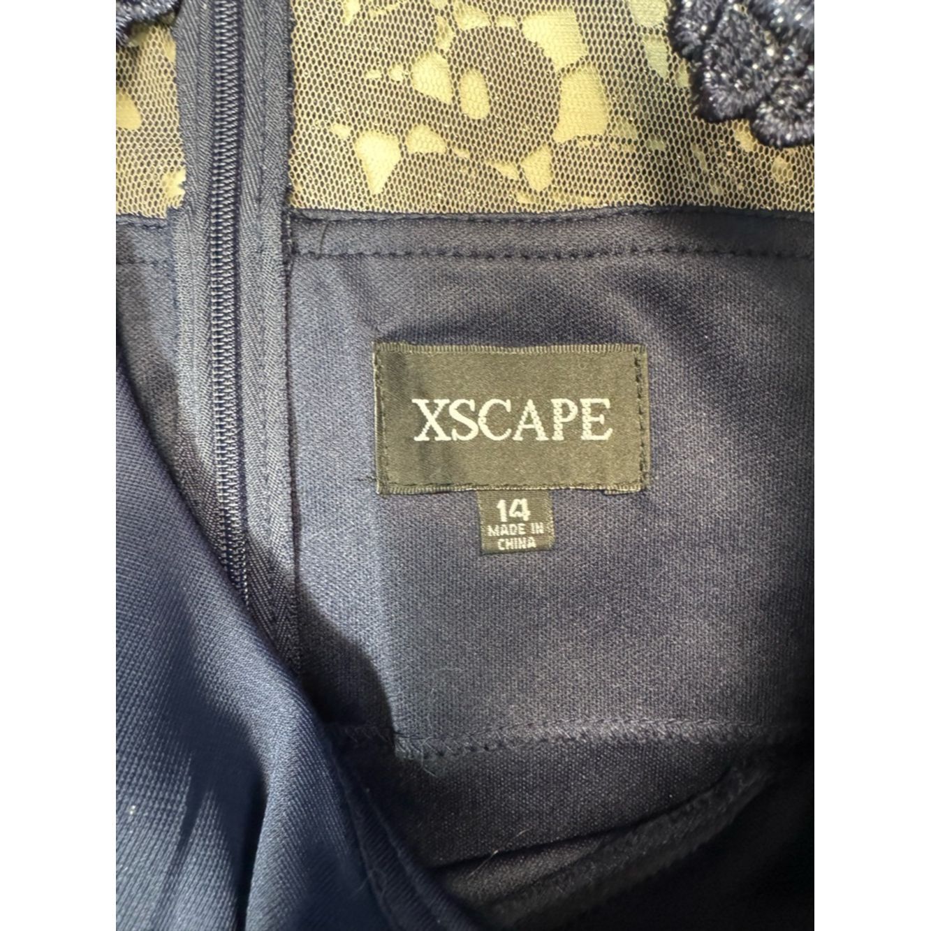 Other Xscape Navy Lace-Cap Sleeve Midi Dress Size 14 Size XL / US 12-14 / IT 48-50 - 6 Thumbnail