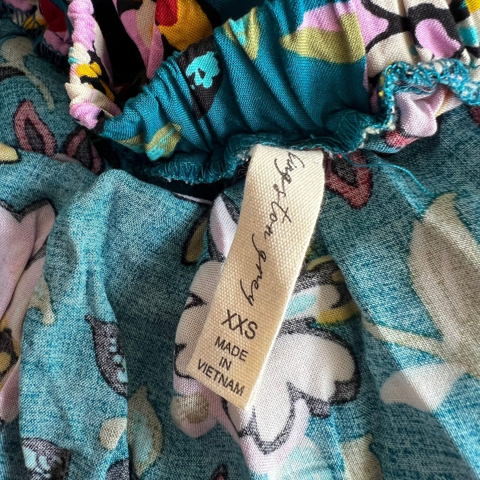 Other KINGSTON GREY Teal Floral Print Wide Leg Jumpsuit, XXS Size 24" / US 00 / IT 34 - 9 Thumbnail