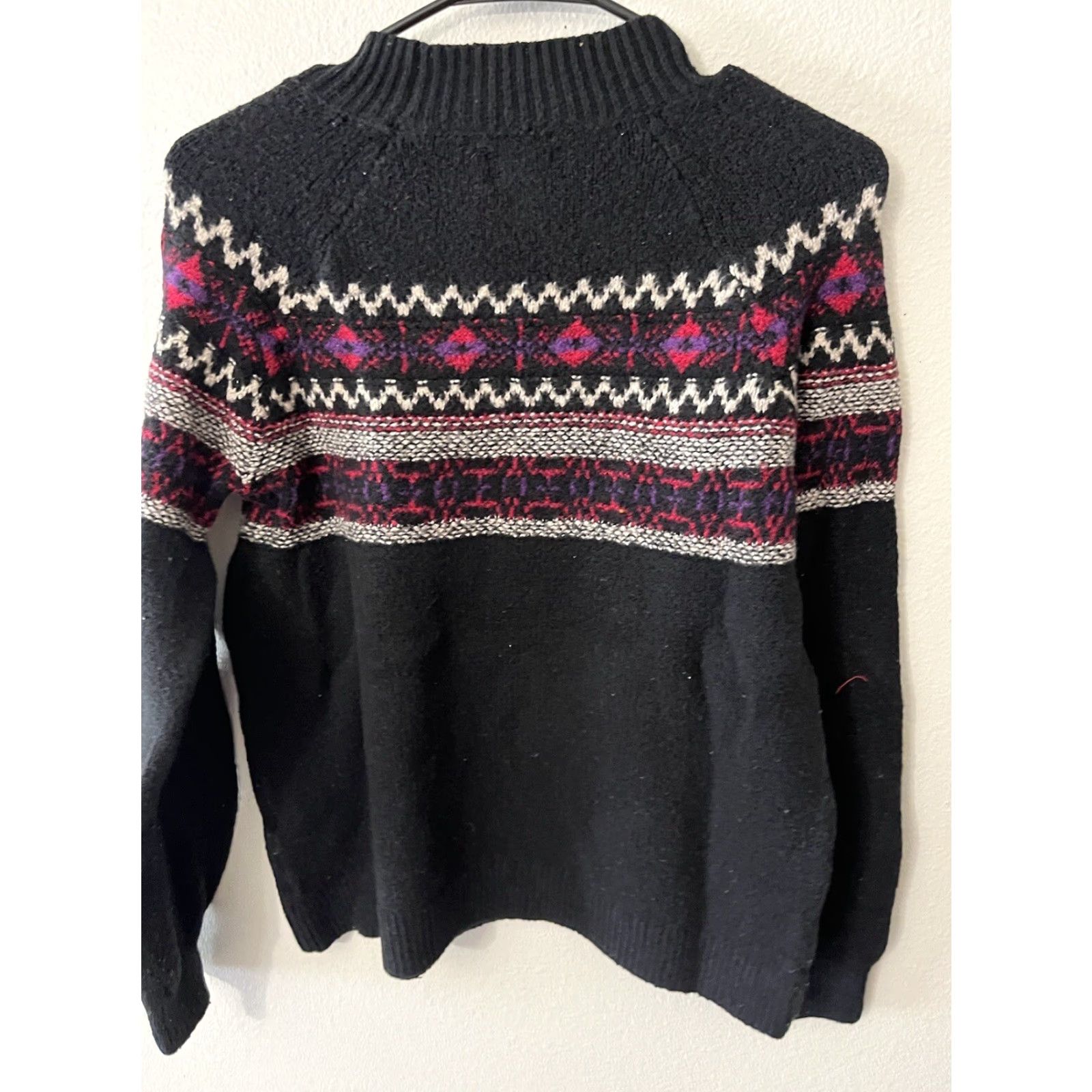 Lucky Brand Lucky Brand Aztec Sweater Women’s Small Knit Mock Neck Pullover Black Size S / US 4 / IT 40 - 2 Thumbnail