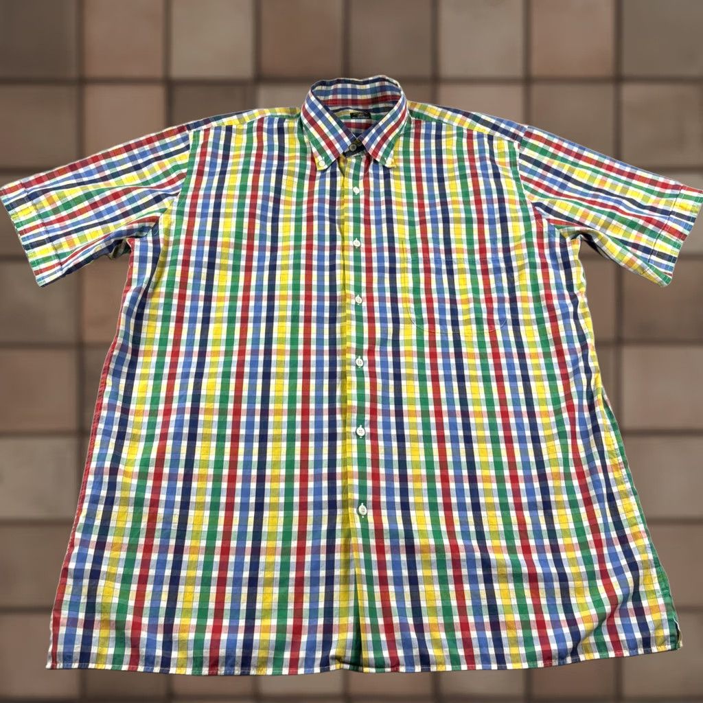 Vintage Maus & Hoffman Shirt Mens XL Button Up Short Sleeve Plaid Cotton Casual Size US XL / EU 56 / 4 - 1 Thumbnail