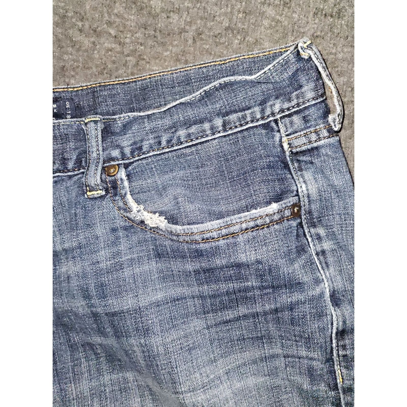 Lucky Brand Lucky Brand 361 Vintage Straight Jeans Men 38x30 Mid Rise Blue Distressed Regular Inseam 28 Size US 38 / EU 54 - 7 Thumbnail