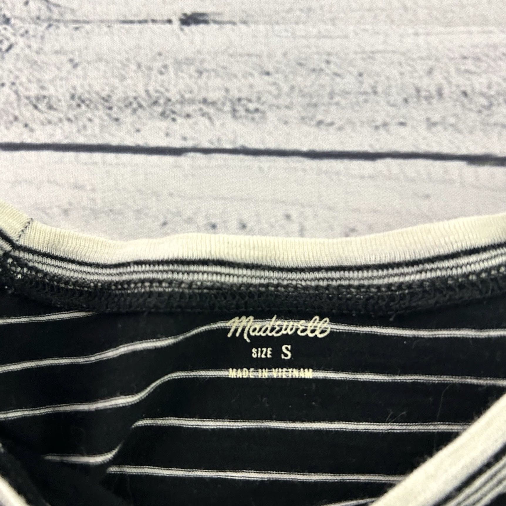 Madewell Madewell Short Sleeve T Shirt Black Womens Small Striped Cotton Top Classic Shirt Size S / US 4 / IT 40 - 2 Thumbnail