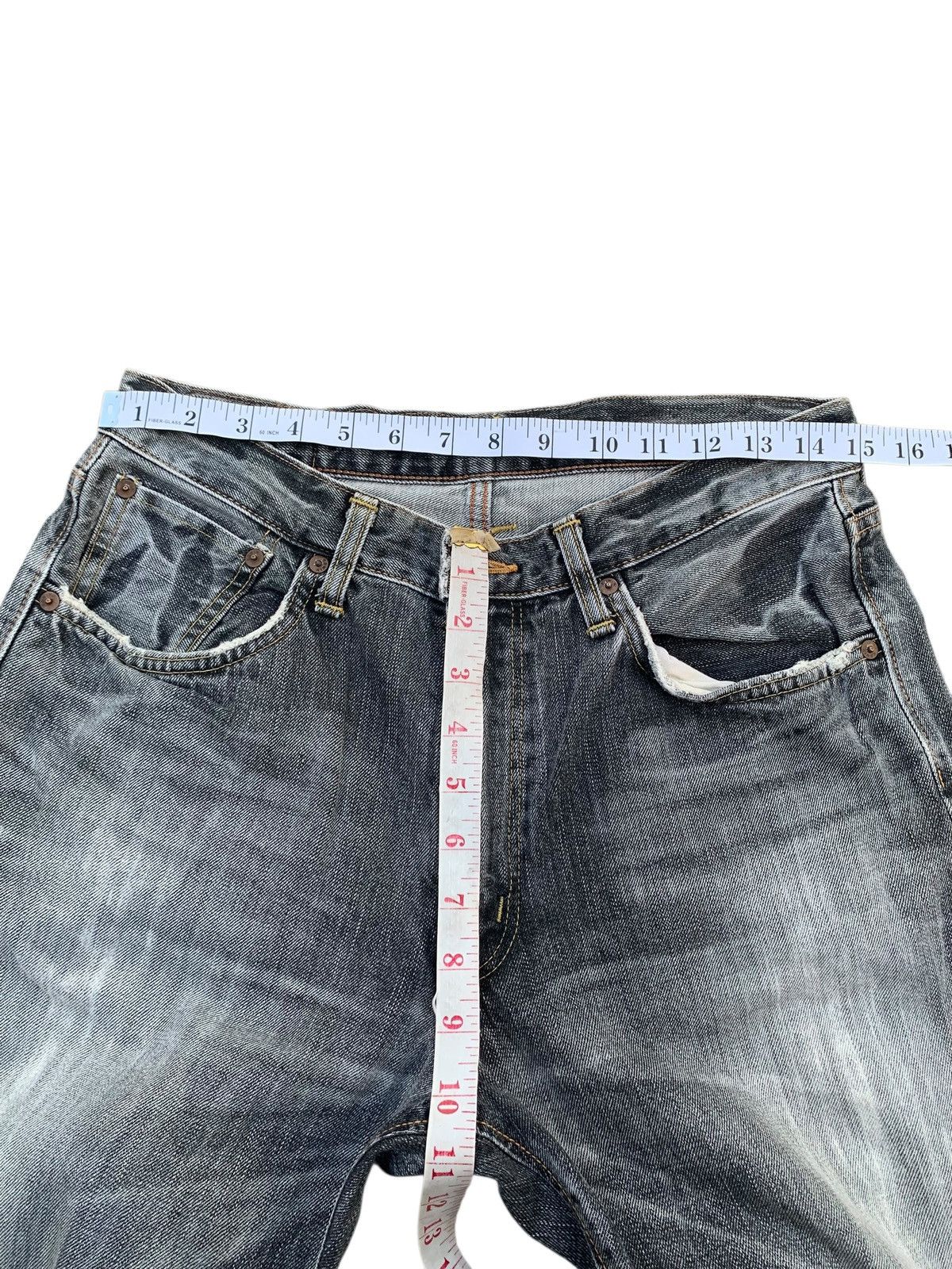 Edwin VINTAGE EDWIN 505zx SELVEDGE FADED & RUSTY DISTRESSED DENIM Size US 30 / EU 46 - 17 Thumbnail