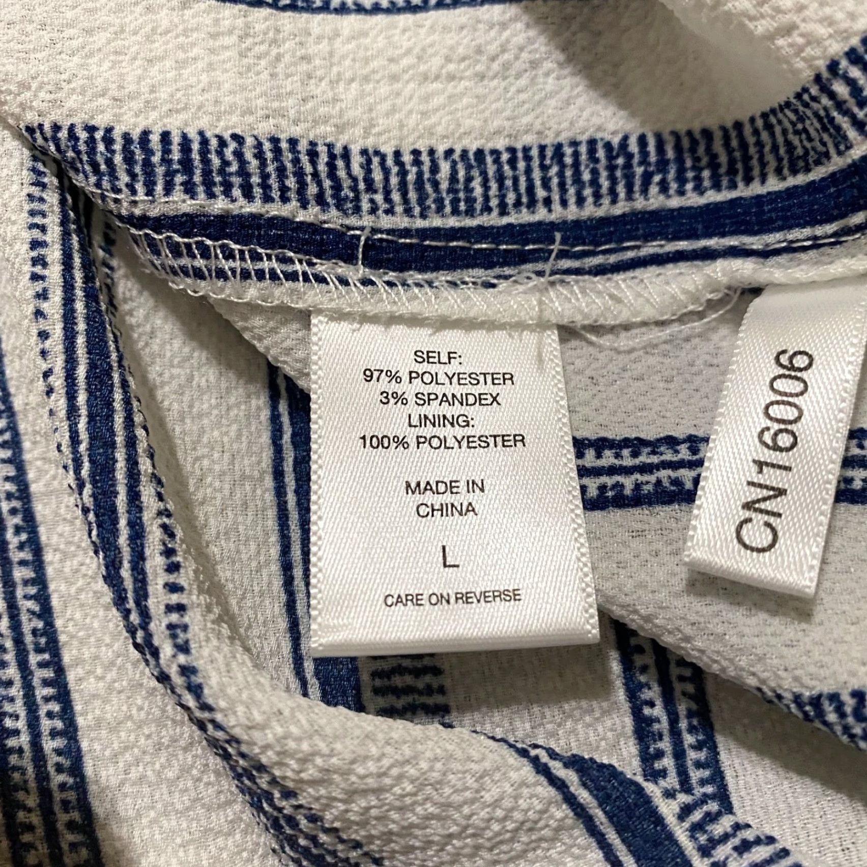 Vintage NYC Jumpsuit Womens Large Blue Striped Sleeveless One-Piece Dress Beach Summer NWT Size 36" / US 14 / IT 50 - 5 Thumbnail