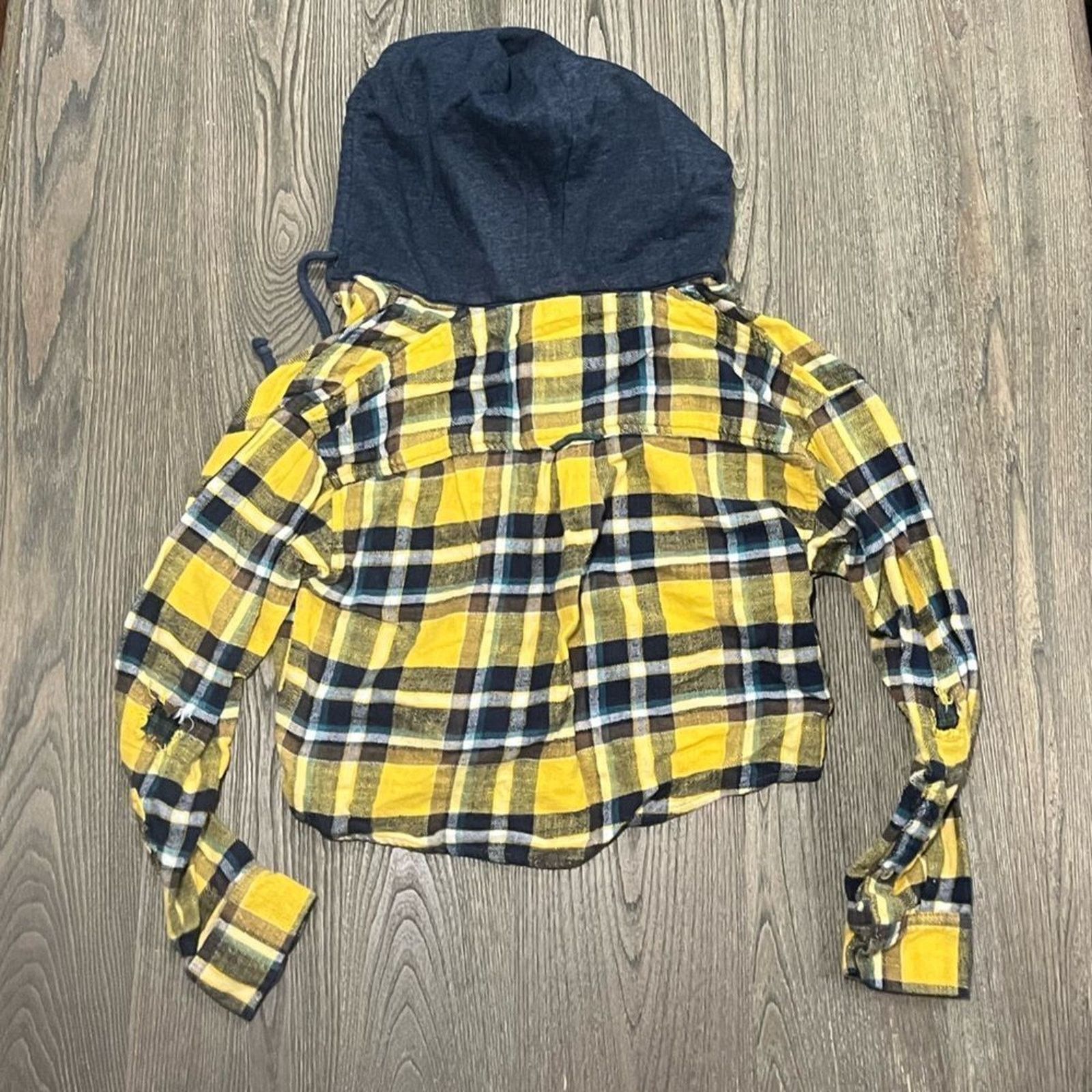 American Eagle Outfitters American Eagle Cropped Sweatshirt Hoodie Flannel Plaid XS Size XS / US 0-2 / IT 36-38 - 4 Thumbnail