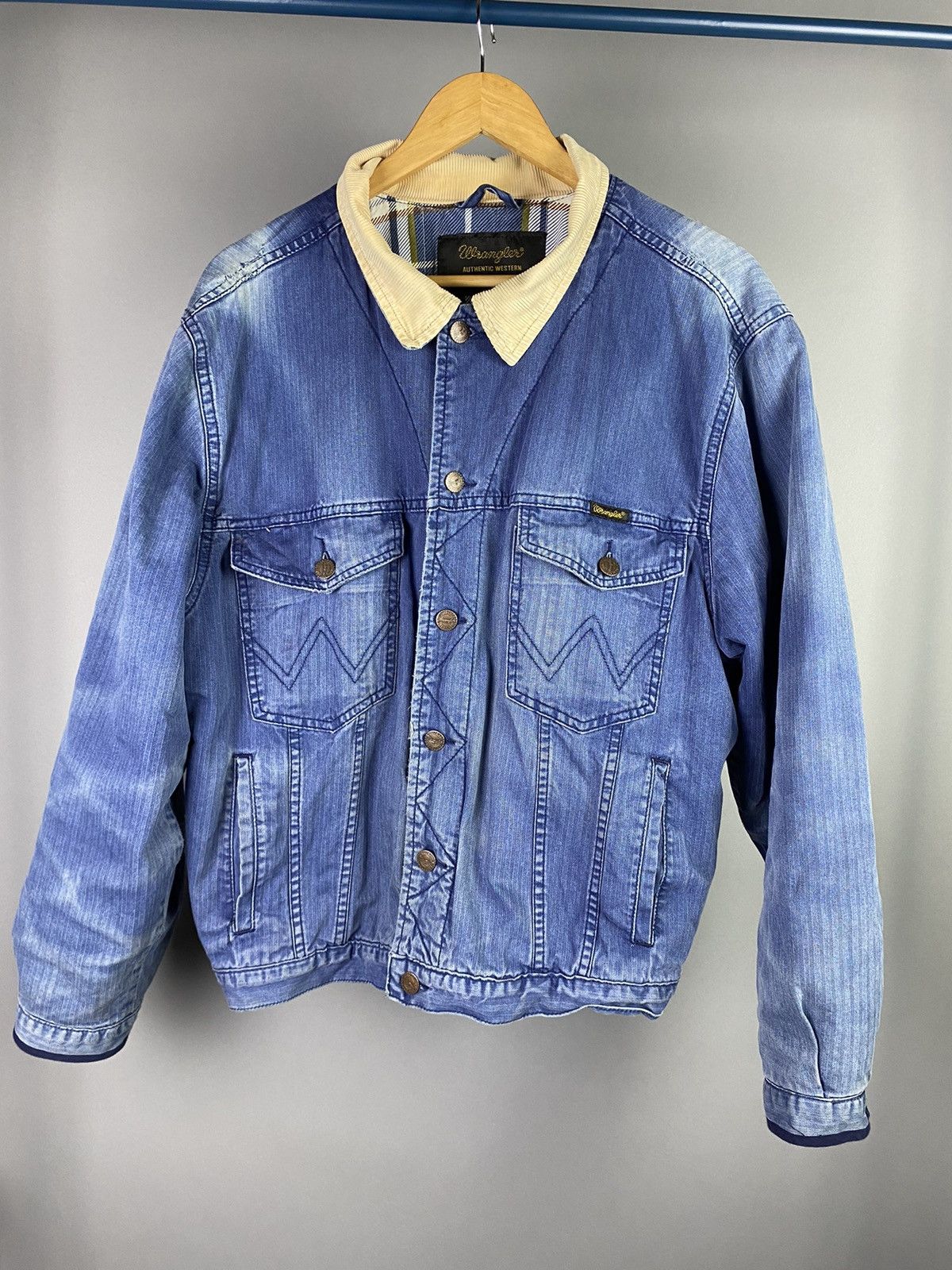 Vintage × Wrangler Vintage Wrangler Denim Jacket with Corduroy Collar Size US M / EU 48-50 / 2 - 3 Thumbnail