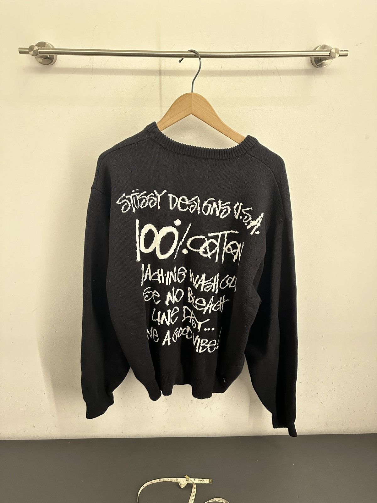 Stussy Stussy Care Label Sweater Black- SIZE XL | Grailed