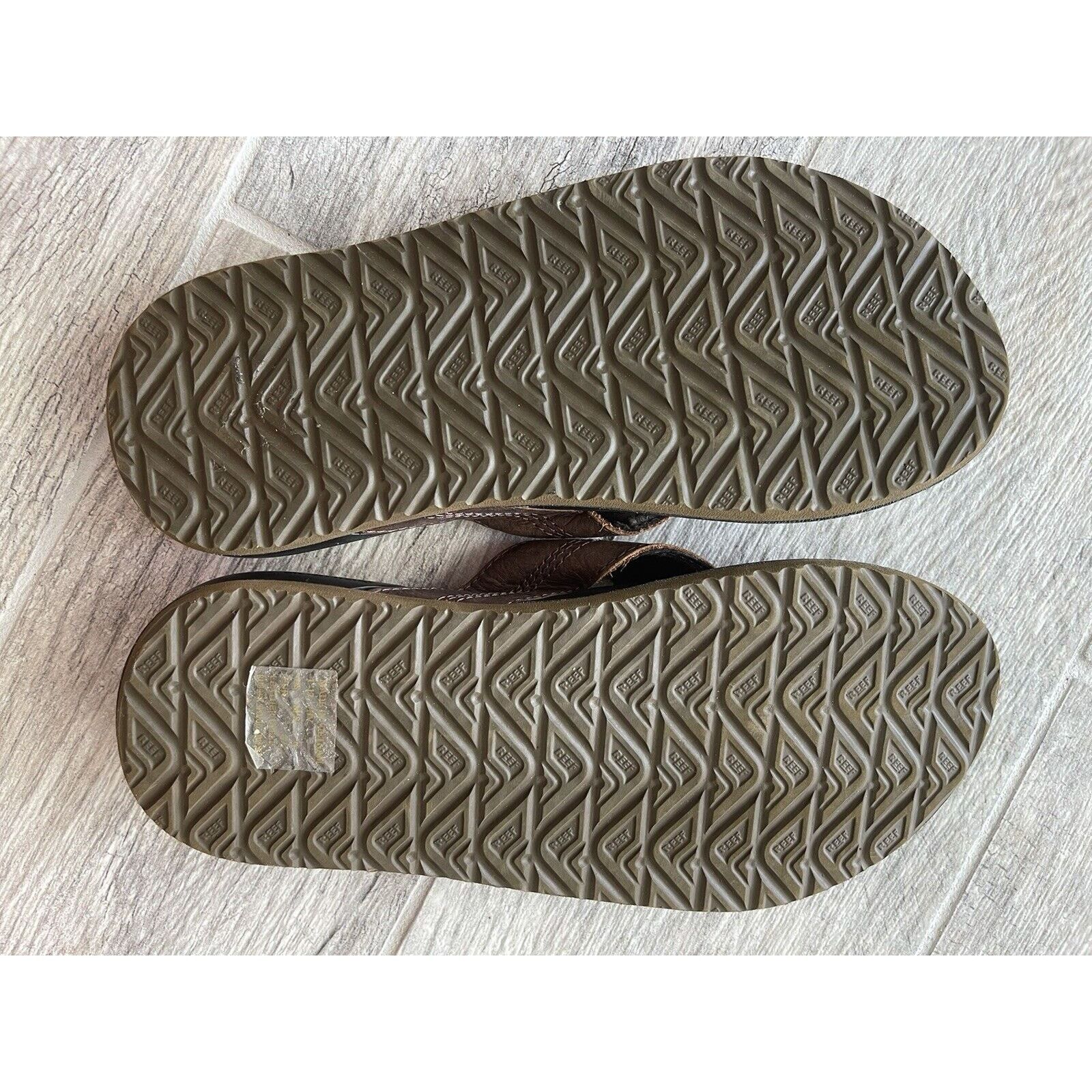 REEF Reef Mens Flip Flops Size 6 Cushion Phantom LE Brown Leather Size US 6 / EU 39 - 5 Thumbnail