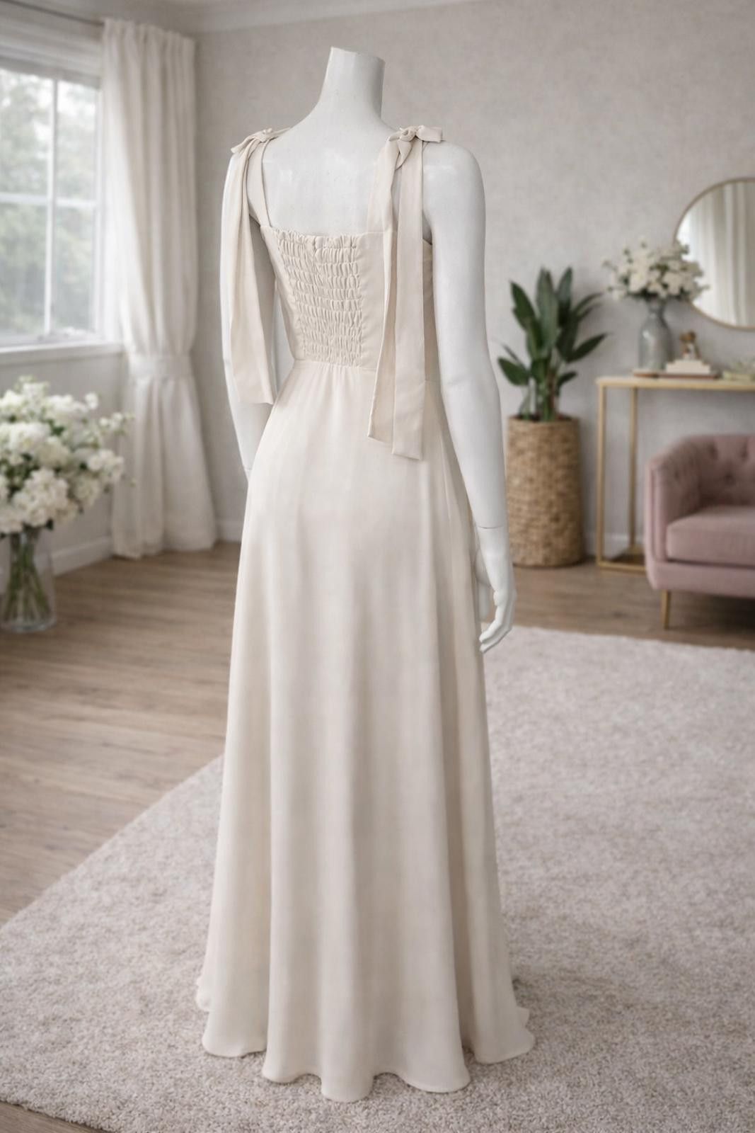 Other Maids tie shoulder maxi dress ivory Size 8/S BNWT RPR £180 Size S / US 4 / IT 40 - 3 Thumbnail