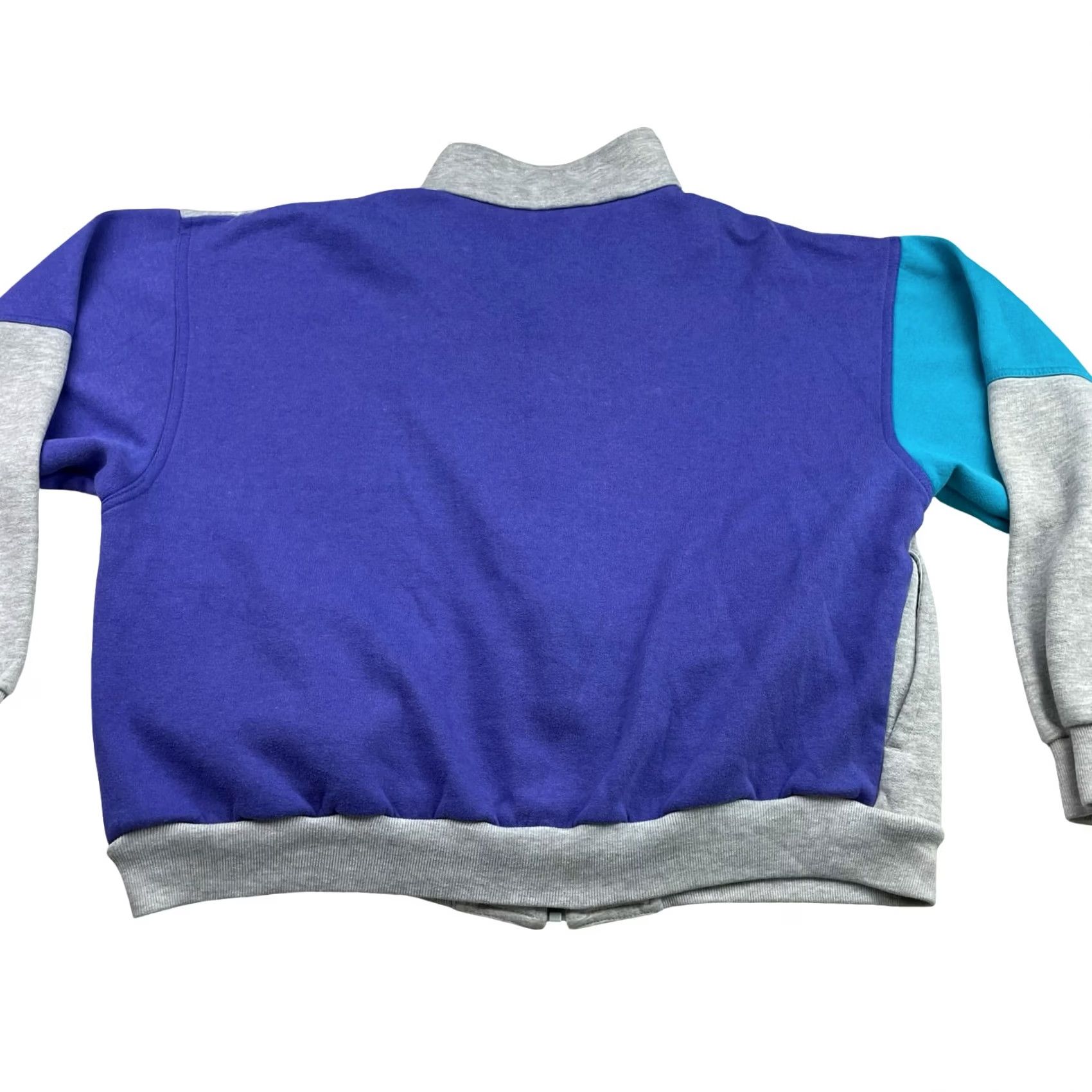 Nike VINTAGE Nike Jacket Men's Track Jacket Full Zip Sweatshirt Gray/Teal/Purple XL Size US XL / EU 56 / 4 - 3 Thumbnail
