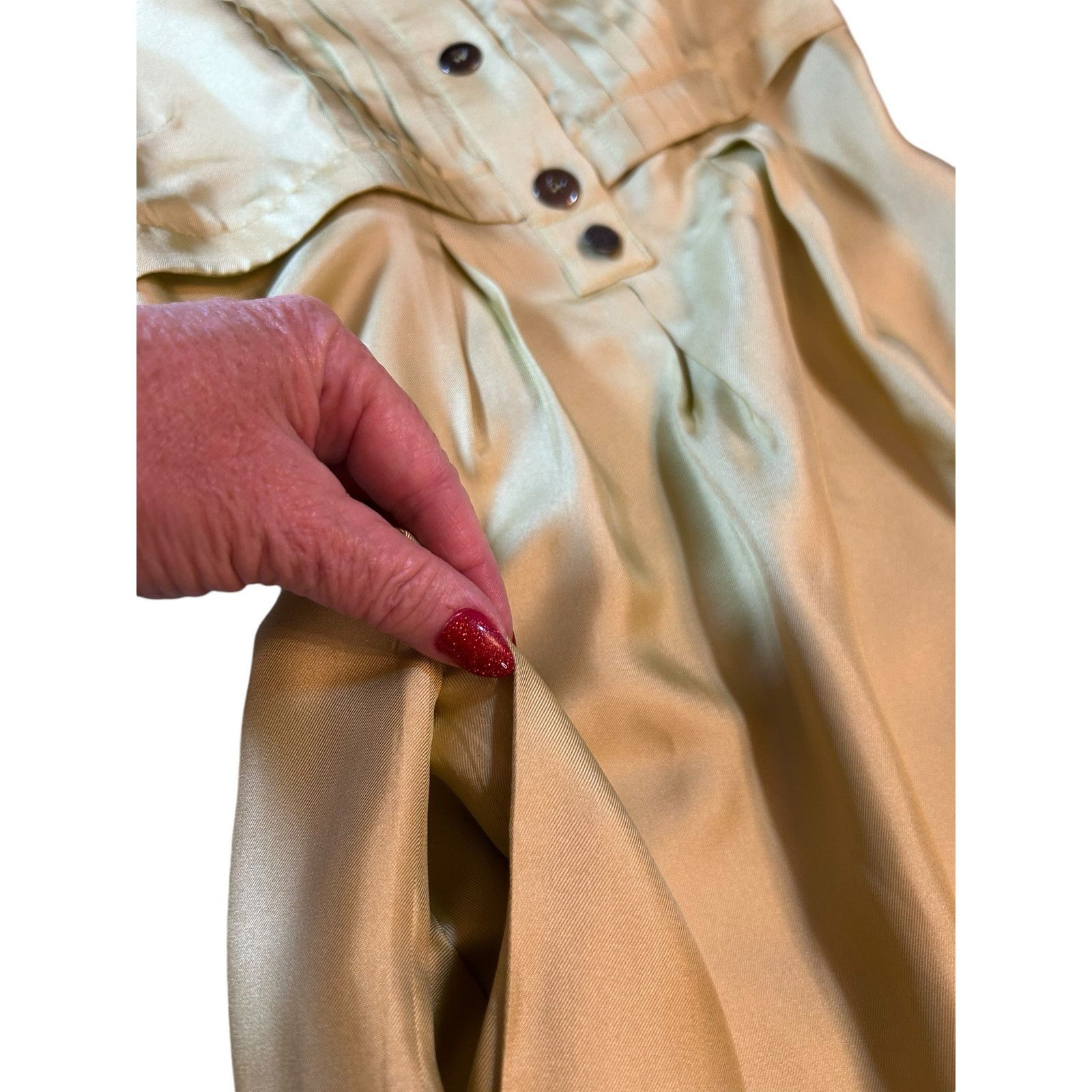 Hobbs London Rare Hobbs NW3 Silk Chartreuse Dress - Size 8 Size M / US 6-8 / IT 42-44 - 11 Thumbnail
