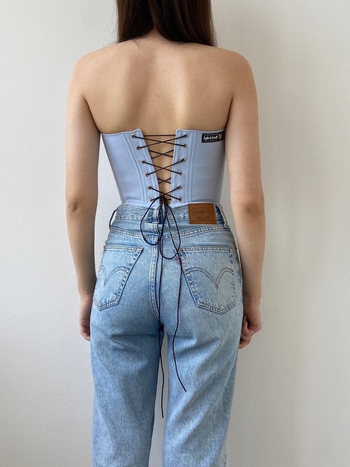 Handmade Handmade Lyle & Schott Blue Women's Tank Crop Top Corset Size S / US 4 / IT 40 - 3 Thumbnail