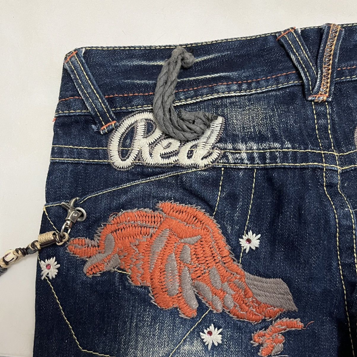 Hysteric Glamour Red Pepper Shorts Jeans Wing Embroidery Punk Denim Grunge Size 27" / US 4 / IT 40 - 9 Thumbnail
