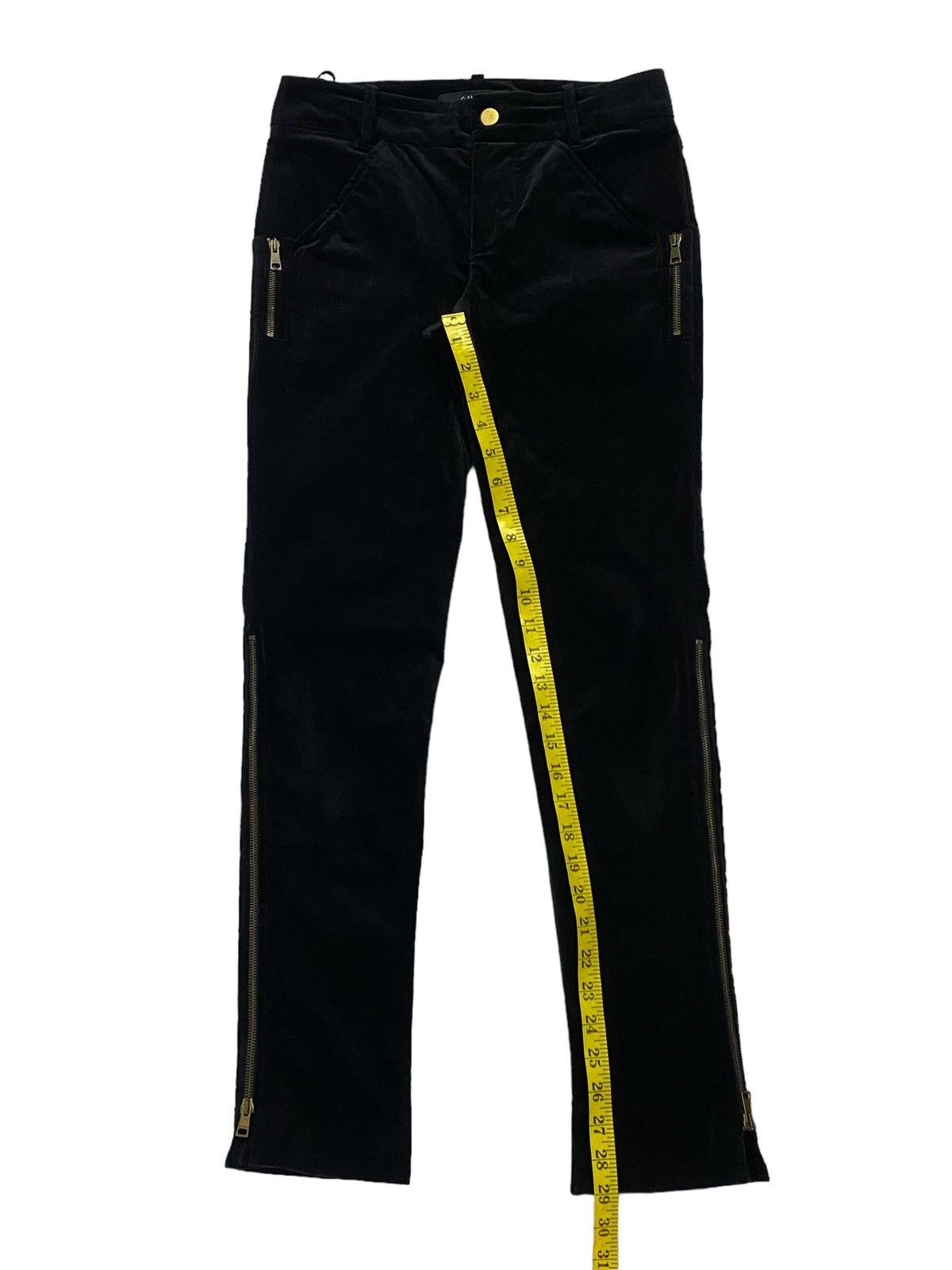 Gucci Gucci Velvet GG Interlock Logo Side Pocket Zip Flare Pants Size 26" / US 2 / IT 38 - 8 Thumbnail
