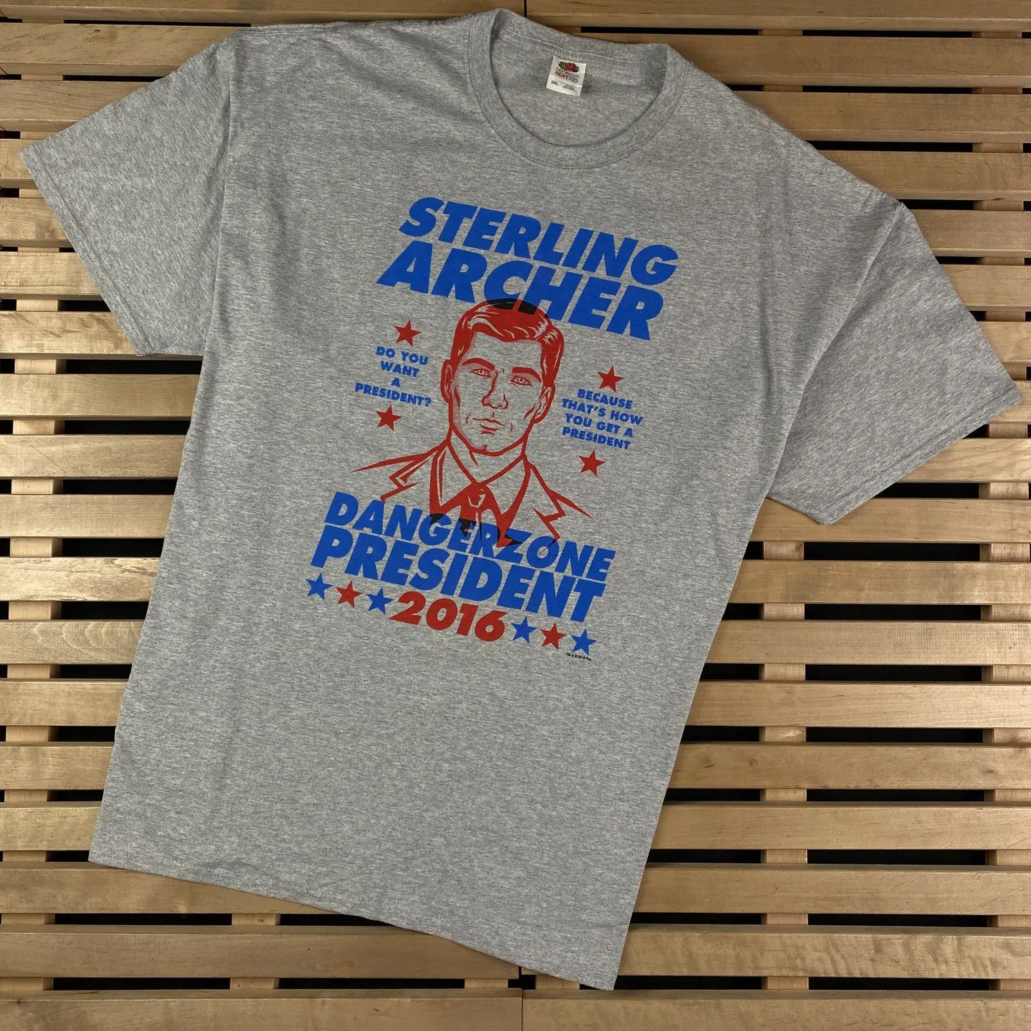 Fruit Of The Loom Mens T-Shirt Sterling Archer Vintage Size 3XL Size US XXL / EU 58 / 5 - 1 Thumbnail