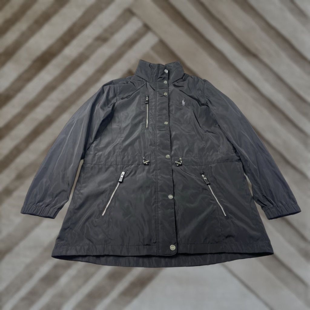 Polo Ralph Lauren Polo Ralph Lauren Jacket Women Heritage Full Zip Hooded Black XL Rain Coat Water Resistant Zipped Pockets Long Sleeve Casual Size XL / US 12-14 / IT 48-50 - 1 Thumbnail