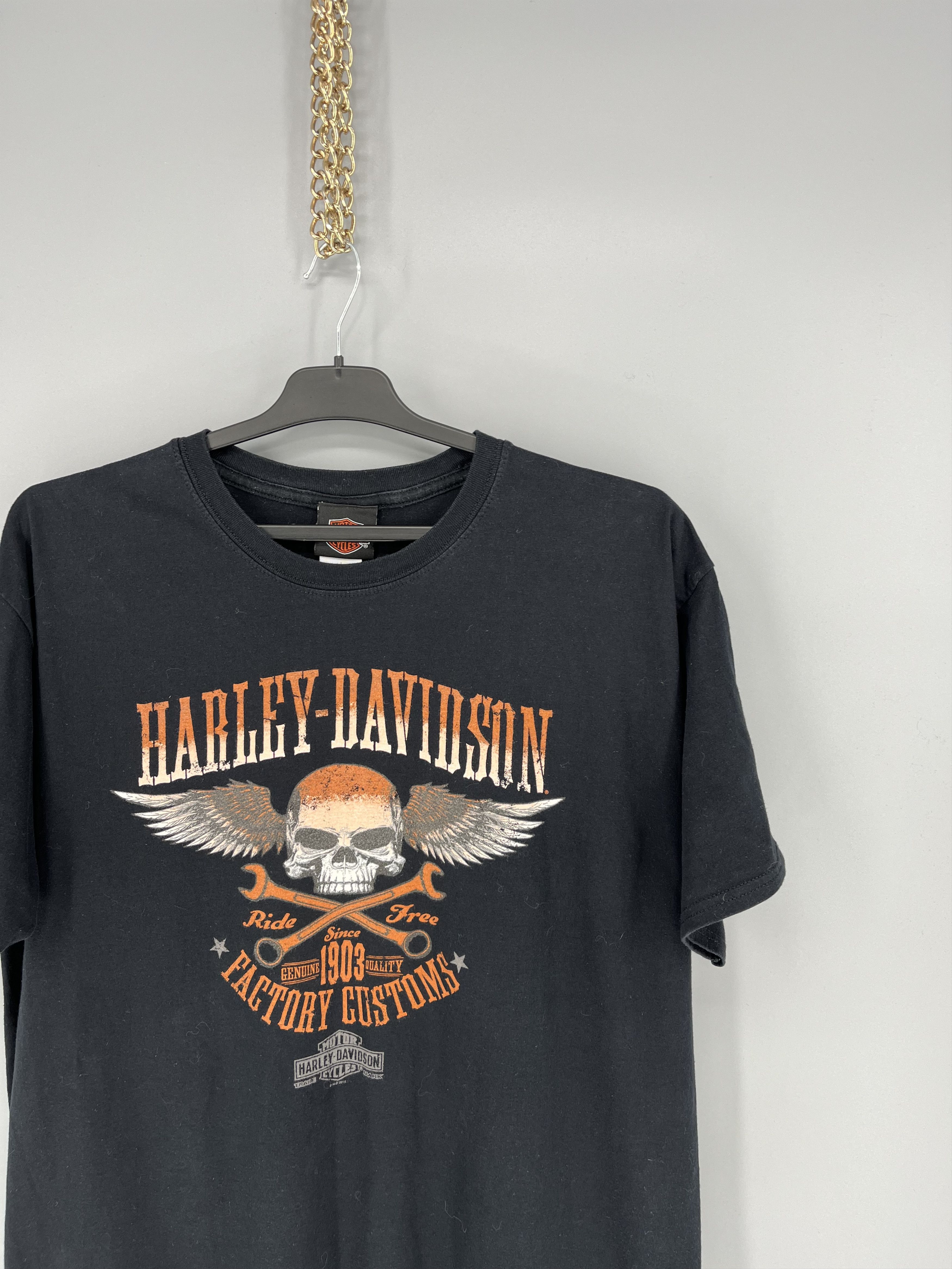 Harley Davidson Harley Davidson Spell Out Factory Customs Pocket T-Shirt Size US XL / EU 56 / 4 - 5 Thumbnail