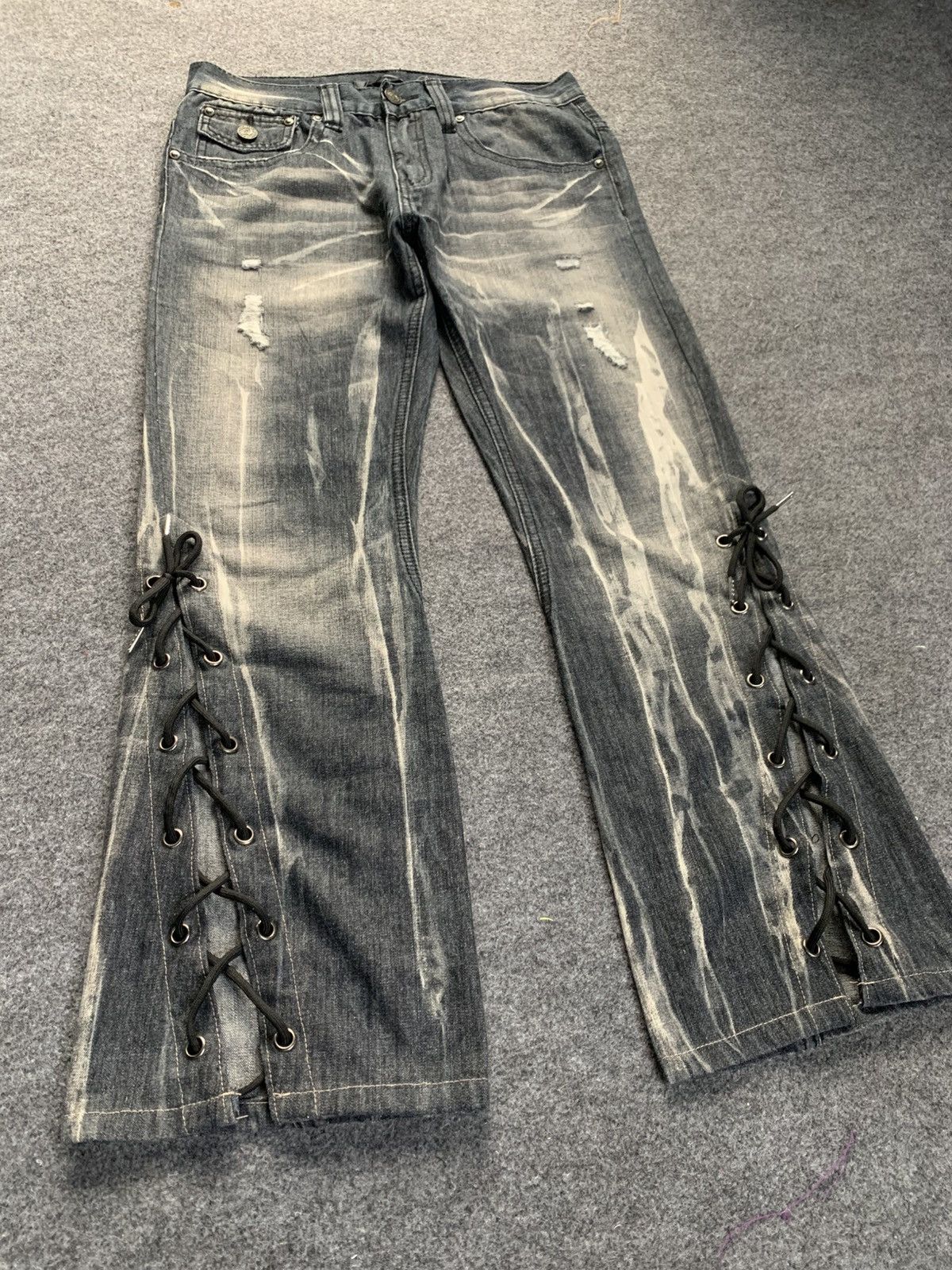 GOSTAR DE FUGA × If Six Was Nine × Japanese Brand Flare laces jeans blackbaccara wash japanese style 30x28 Size US 30 / EU 46 - 1 Thumbnail