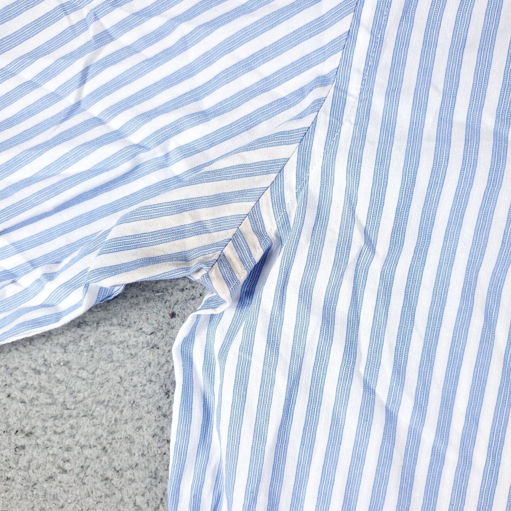 Tommy Hilfiger Tommy Hilfiger Dress Shirt Mens 16 Blue White Striped Long Sleeve Button Up Size 42R - 3 Thumbnail