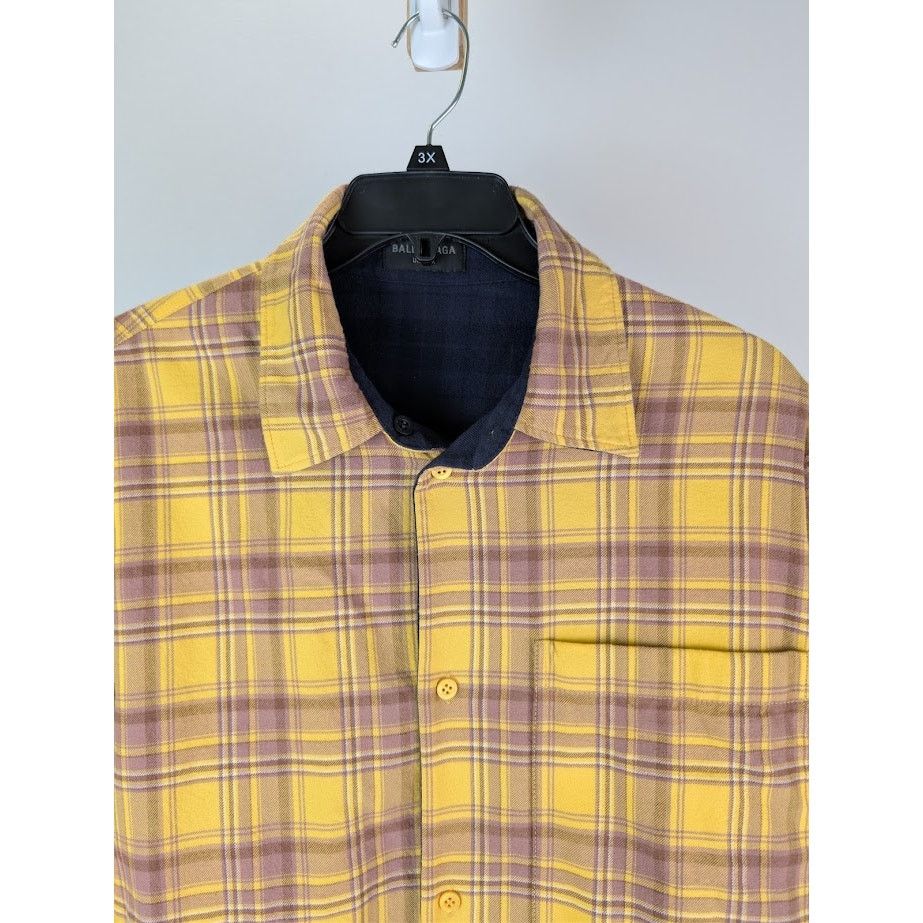 Balenciaga o1rshd1 Reversible Checked Cotton-Flannel Shirt Multicolor Size US XXL / EU 58 / 5 - 16 Thumbnail