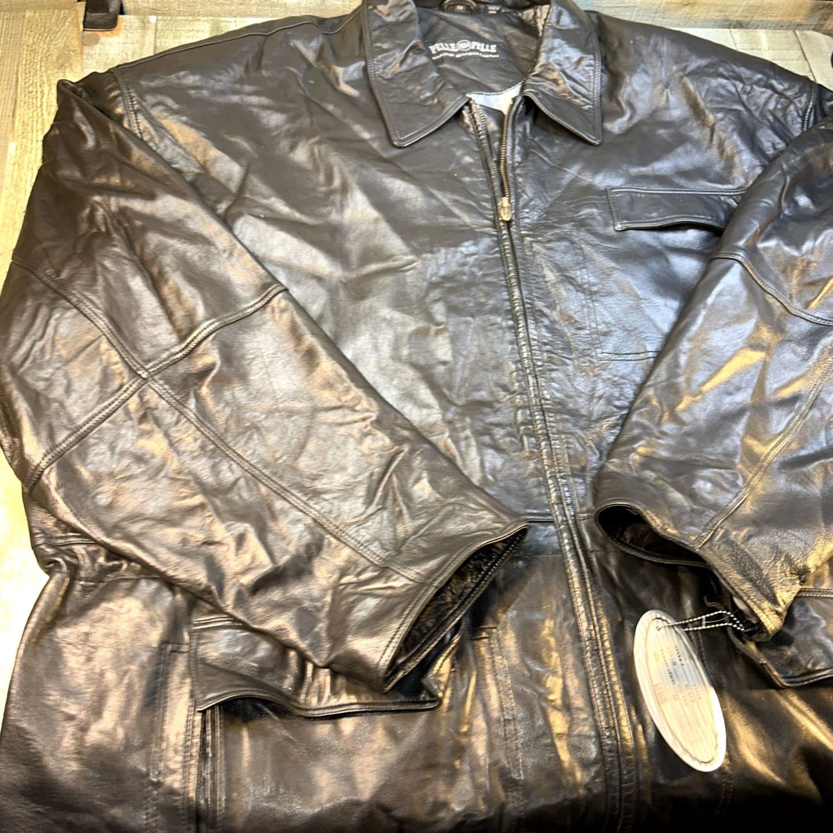 Vintage VINTAGE Pelle Pelle Leather Jacket Size 56 Black Marc Buchanan Hip Hop NWT Jacket Men Black 90s 2000s Size US XL / EU 56 / 4 - 4 Thumbnail