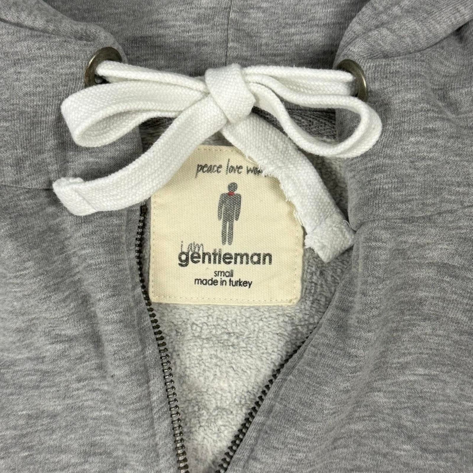 Mr. Gentleman VINTAGE Y2K ESSENTIAL I AM GENTLEMAN GRAY ZIP UP HOODIE: Size US S / EU 44-46 / 1 - 6 Thumbnail