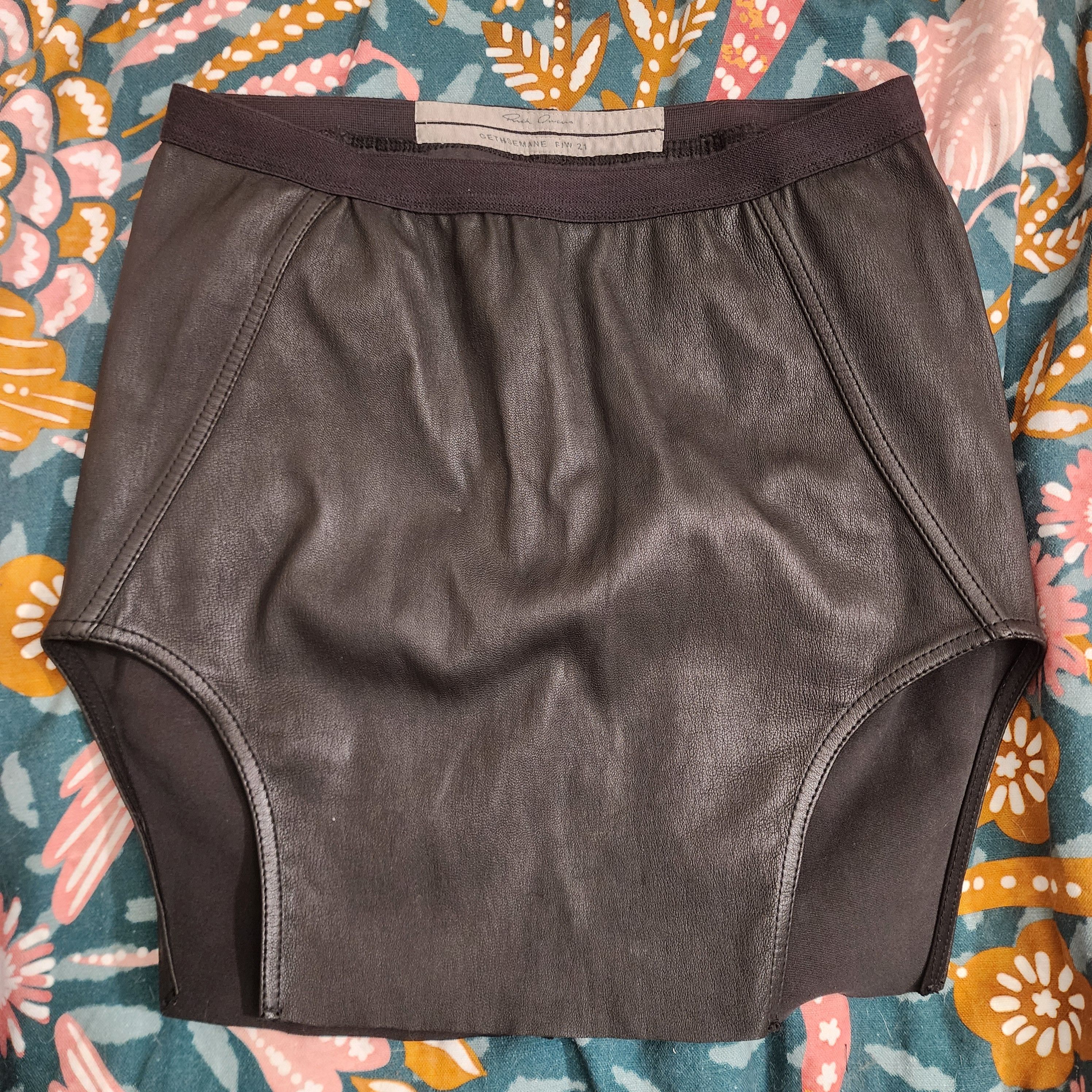 Rick Owens Rick Owens F/W21 Leather Diana Asymmetric Mini Skirt Size 27" / US 4 / IT 40 - 3 Thumbnail