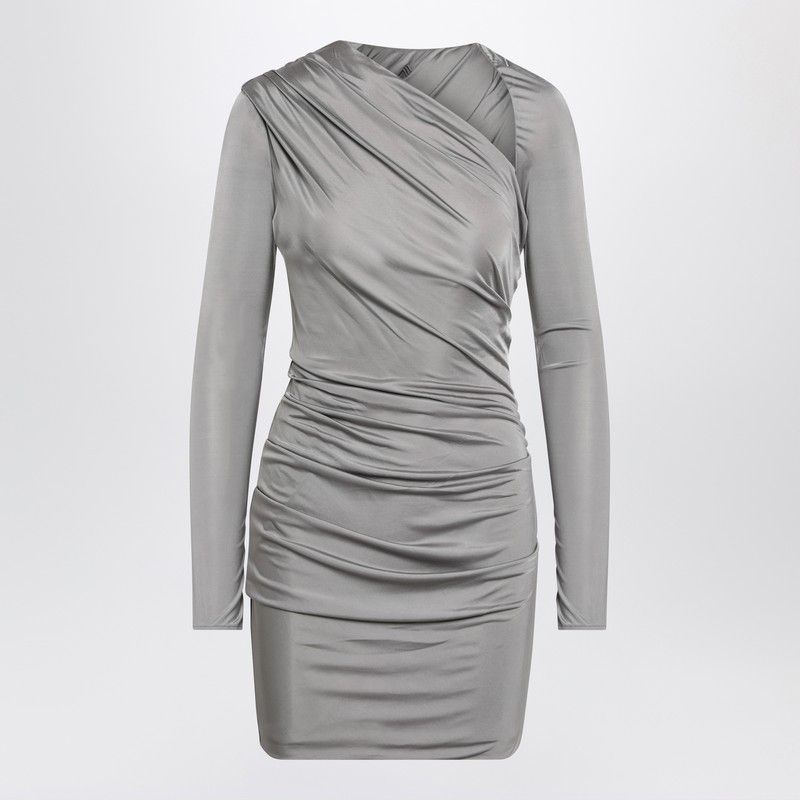 The Attico The Attico Draped Grey Mini Dress Size S / US 4 / IT 40 - 1 Thumbnail