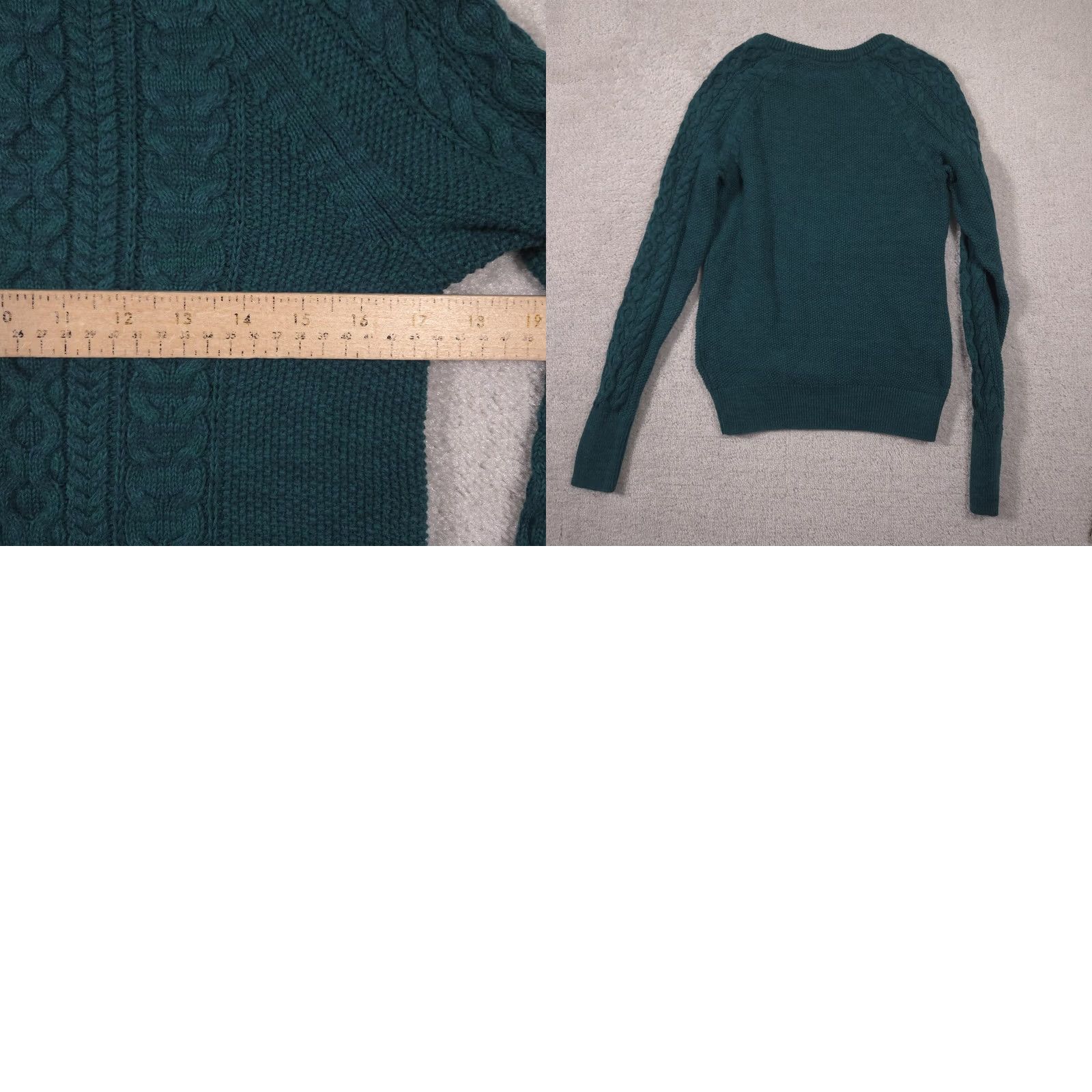 Gap Gap Sweater Womens S Green Cable-Knit Crew Raglan Long Sleeve Pullover Casual Winter Shirt Size S / US 4 / IT 40 - 8 Thumbnail