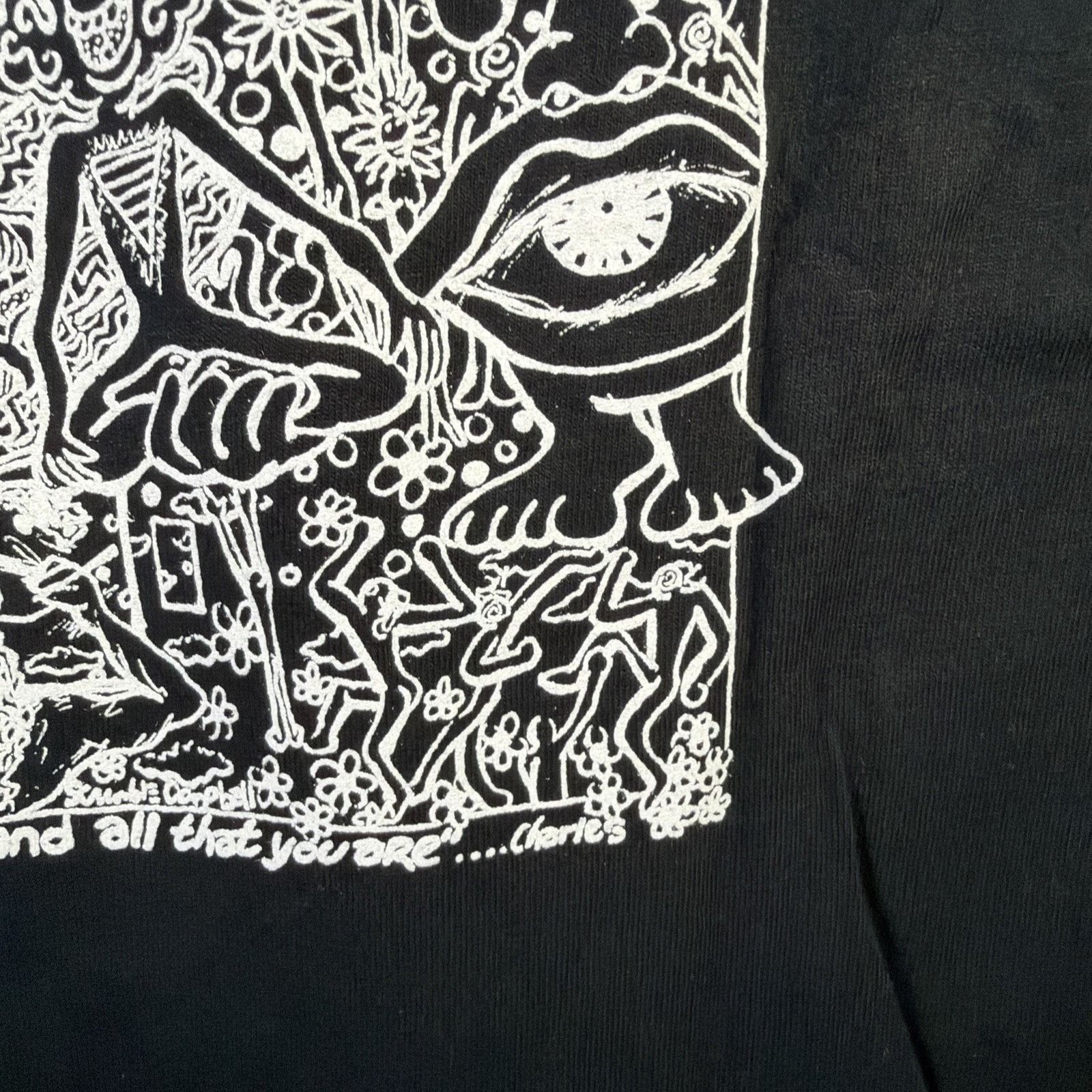 Fruit Of The Loom Vintage Earth Shirt Mens Large 90s Planet Love Art Abstract Size US L / EU 52-54 / 3 - 12 Thumbnail