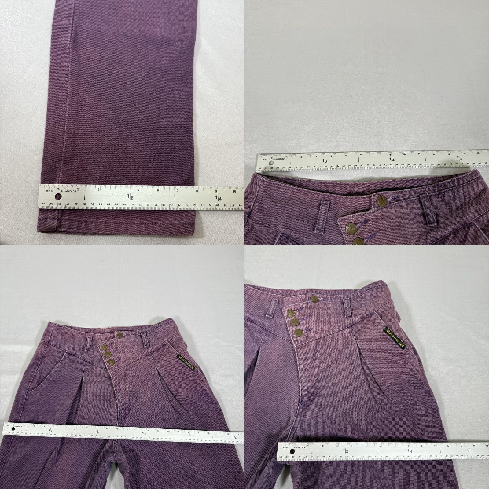 Vintage VINTAGE Rockies Jeans Womens 13 Denim Pants 90s Purple High Waist Slim Straight 100% Cotton Boyfriend? Size 34" / US 12 / IT 48 - 8 Thumbnail