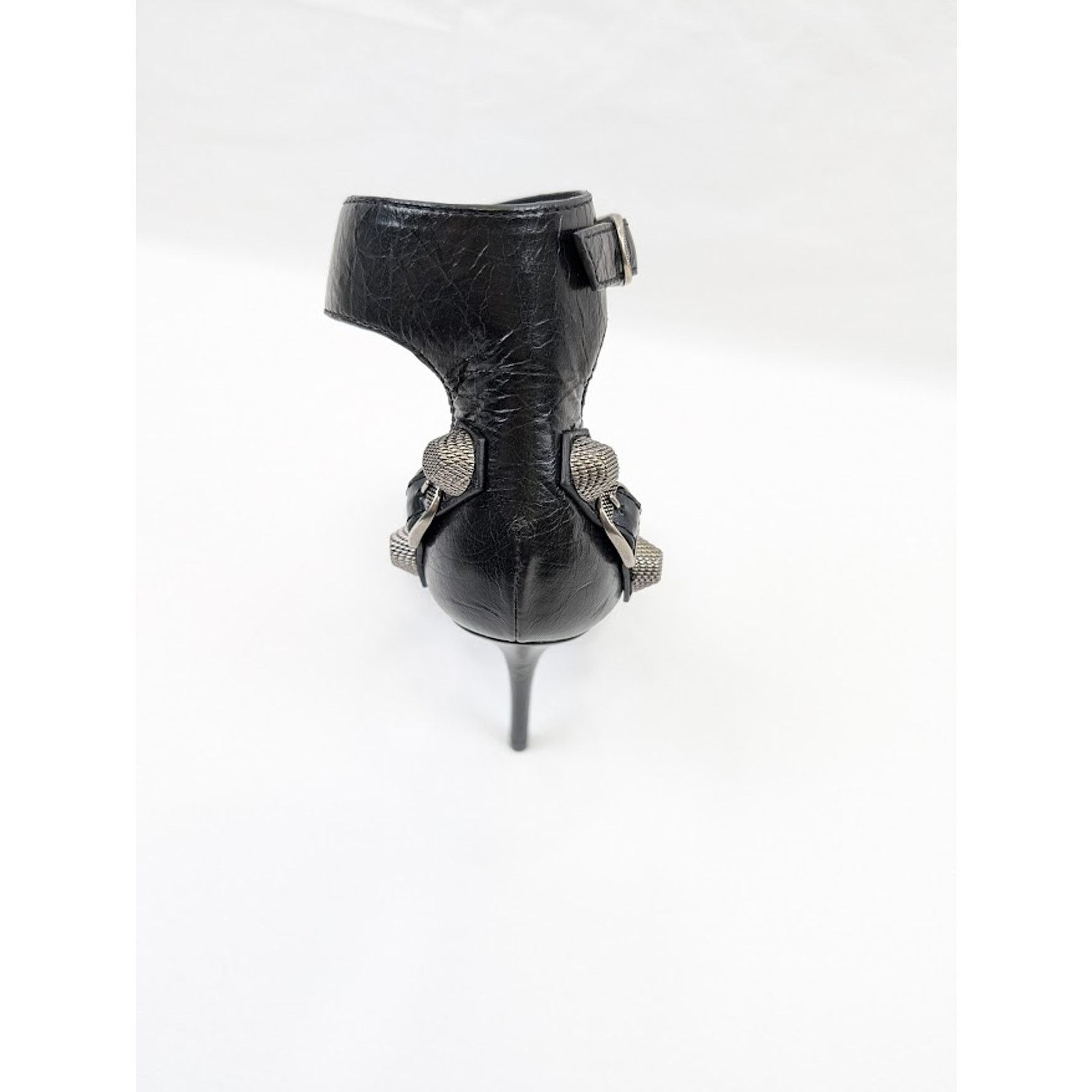Balenciaga o1rshd1 Arena ABS Cagole Sandal H110 in Black/Aged Nikel Size US 8 / IT 38 - 13 Thumbnail