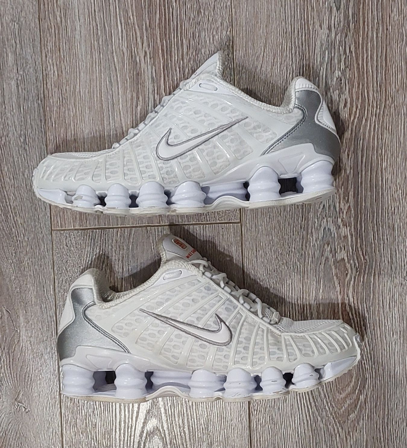 image of Nike Shox Tl Shoes in Metallic Silver, Men's (Size 9.5)