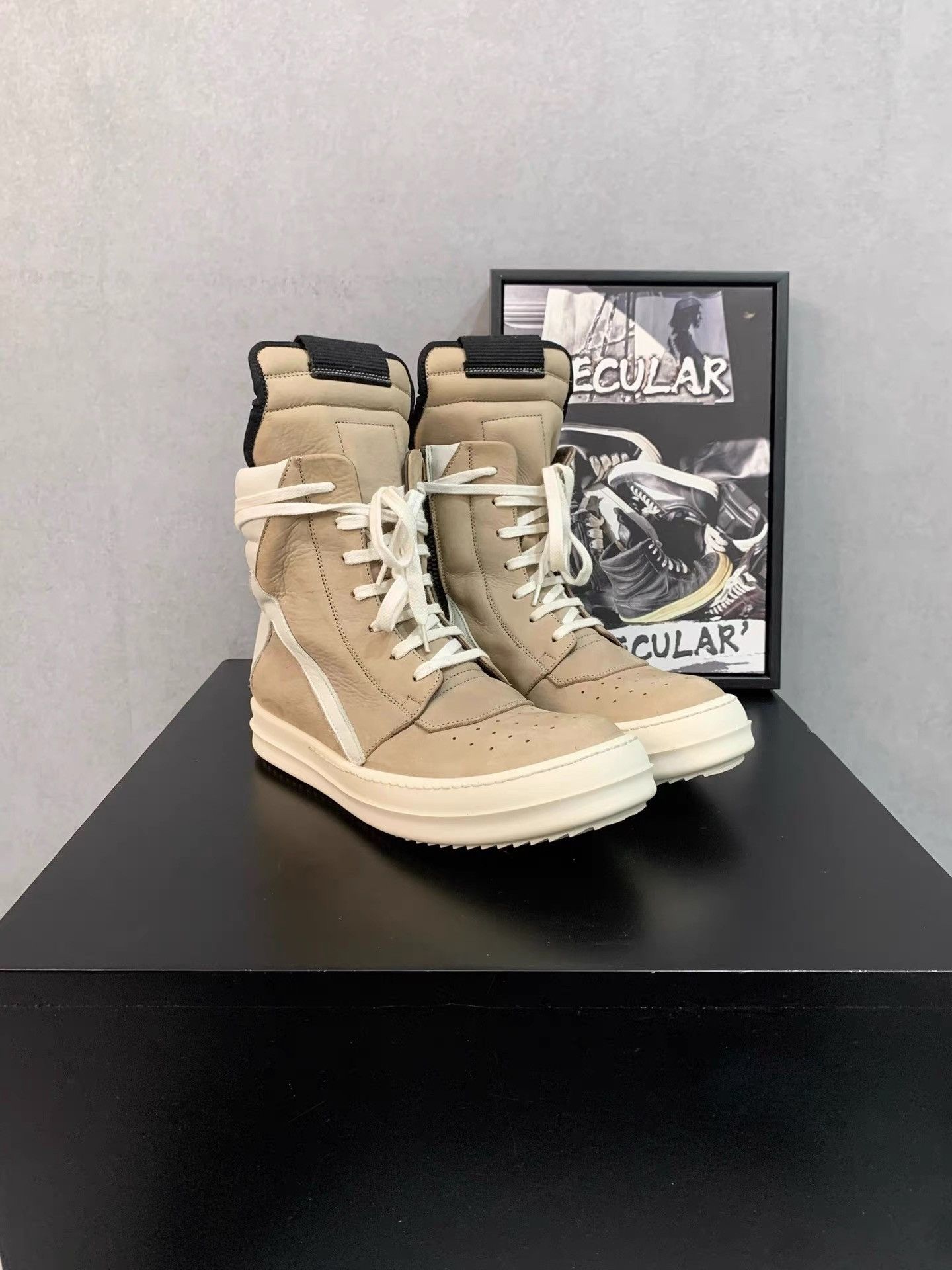 Rick Owens Rick Owens Main Line Wheat Inverted Triangle Geobasket K34 Size US 6 / IT 36 - 4 Thumbnail