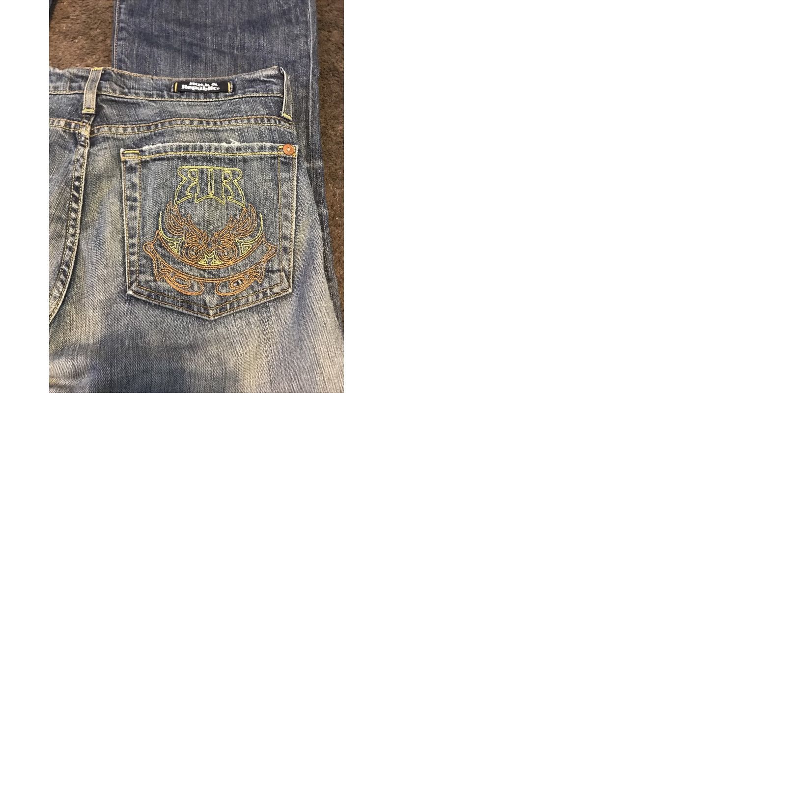 Vintage VINTAGE Rock & Republic Jeans Flared Leg Low Rise 30 Medium Wash Women Boys/Girls? Size 30" / US 8 / IT 44 - 9 Thumbnail
