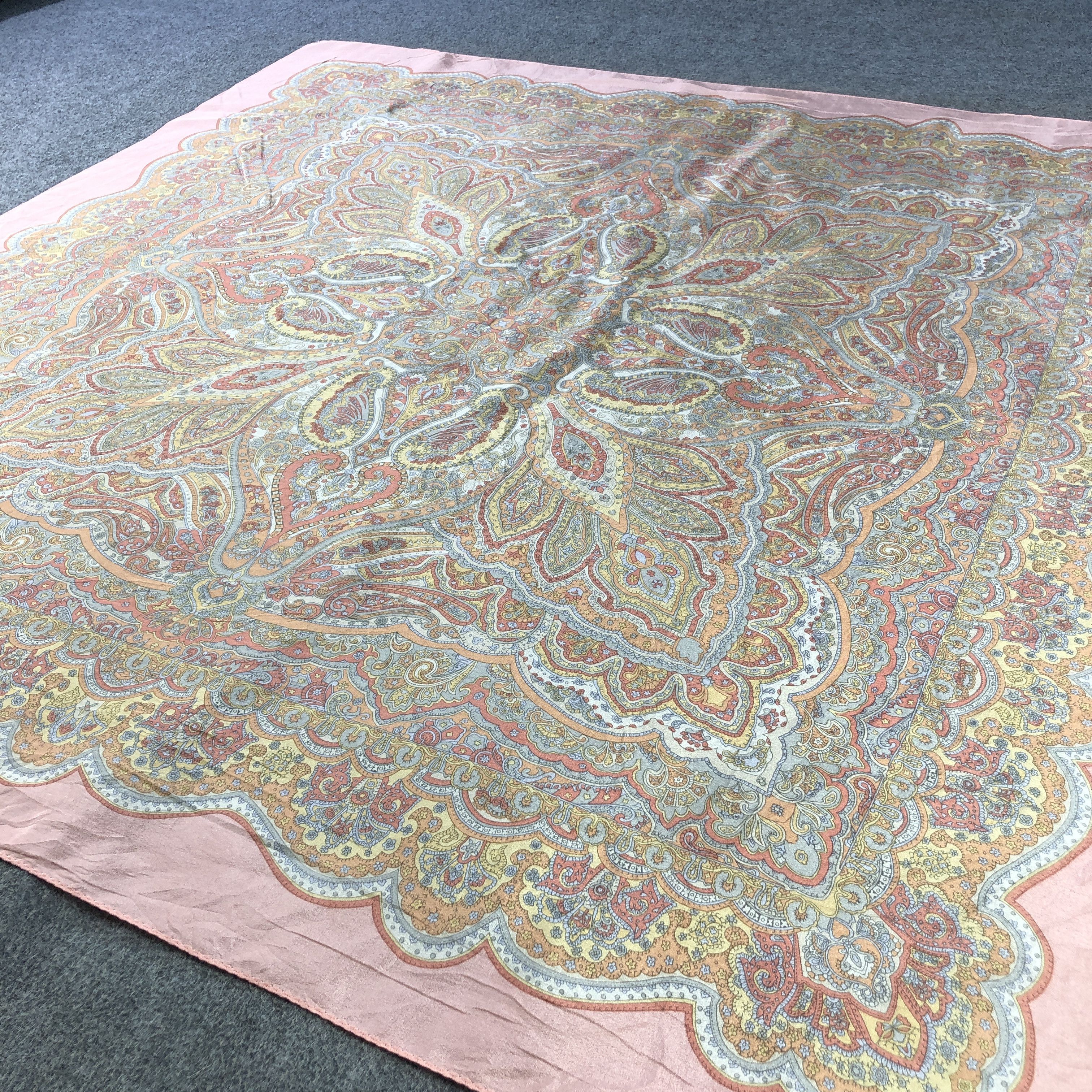 Japanese Brand Vintage Luxury Paisley Silk Scarf M1287 Size ONE SIZE - 3 Thumbnail