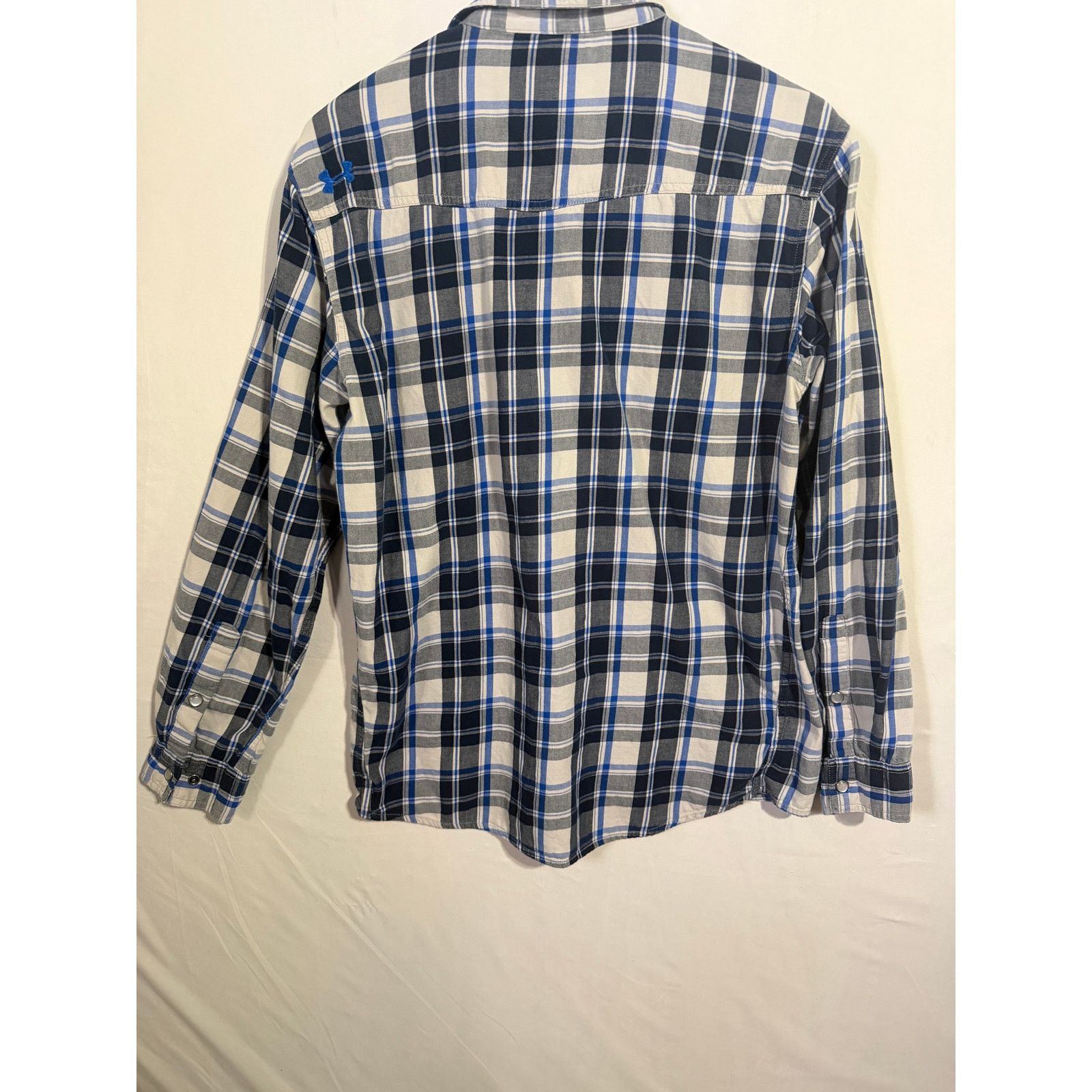 Under Armour Under Armour MEDIUM Loose Fit Blue Plaid Button Down Shirt Size US M / EU 48-50 / 2 - 5 Thumbnail