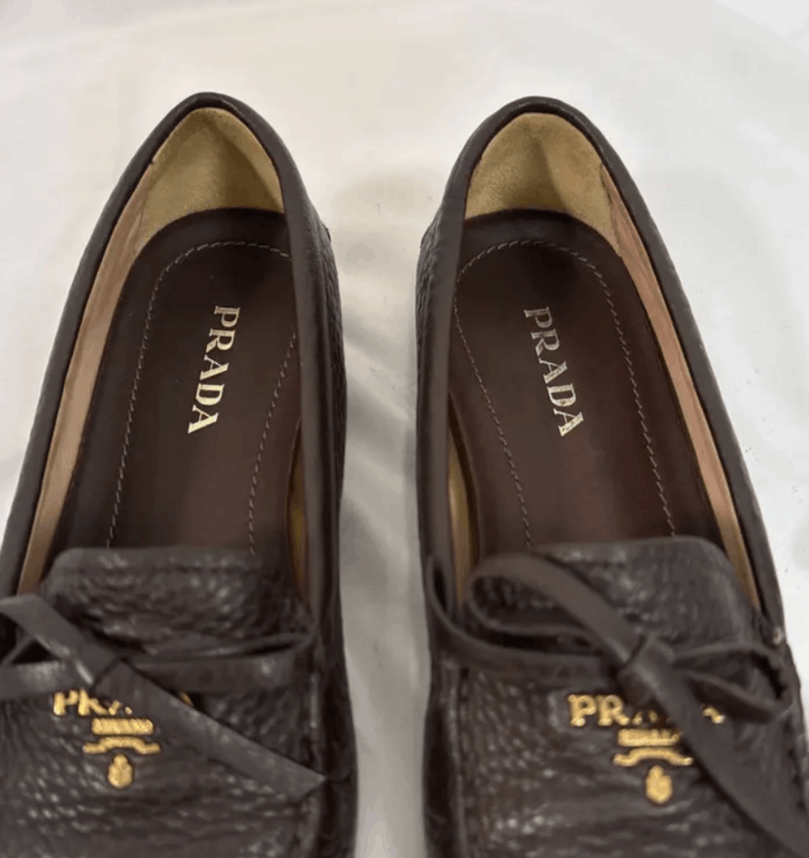 Prada Prada 90s/00s Brown Logo Loafers Size US 8.5 / IT 38.5 - 2 Thumbnail