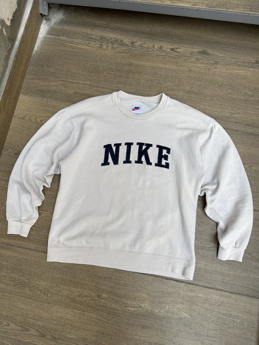 Nike Nike Vintage Sweatshirt 1990 big logo Cream Grailed